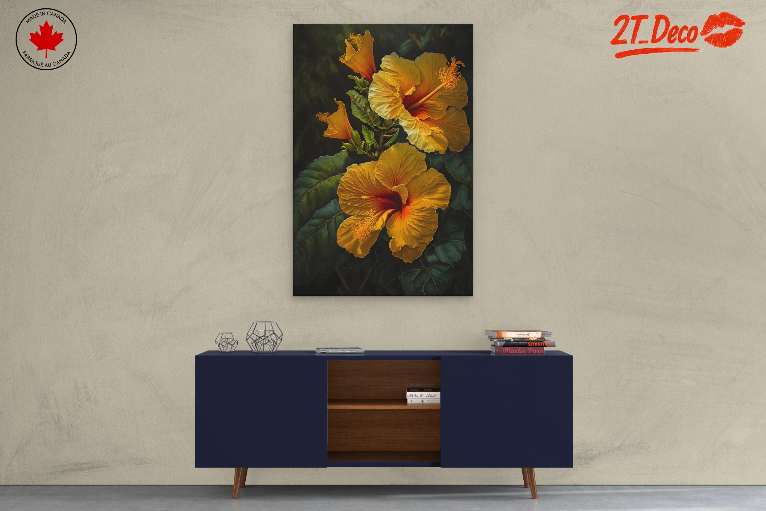 Vibrant Hibiscus Floral Art - Image 3