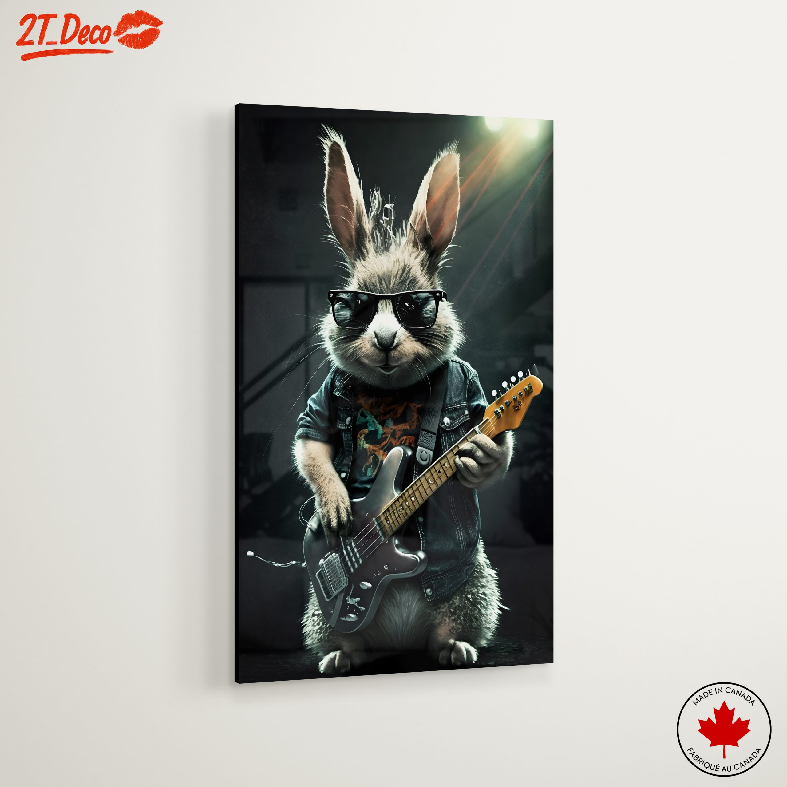 Rock Music Rabbit Playing Guitar Art - Image 6