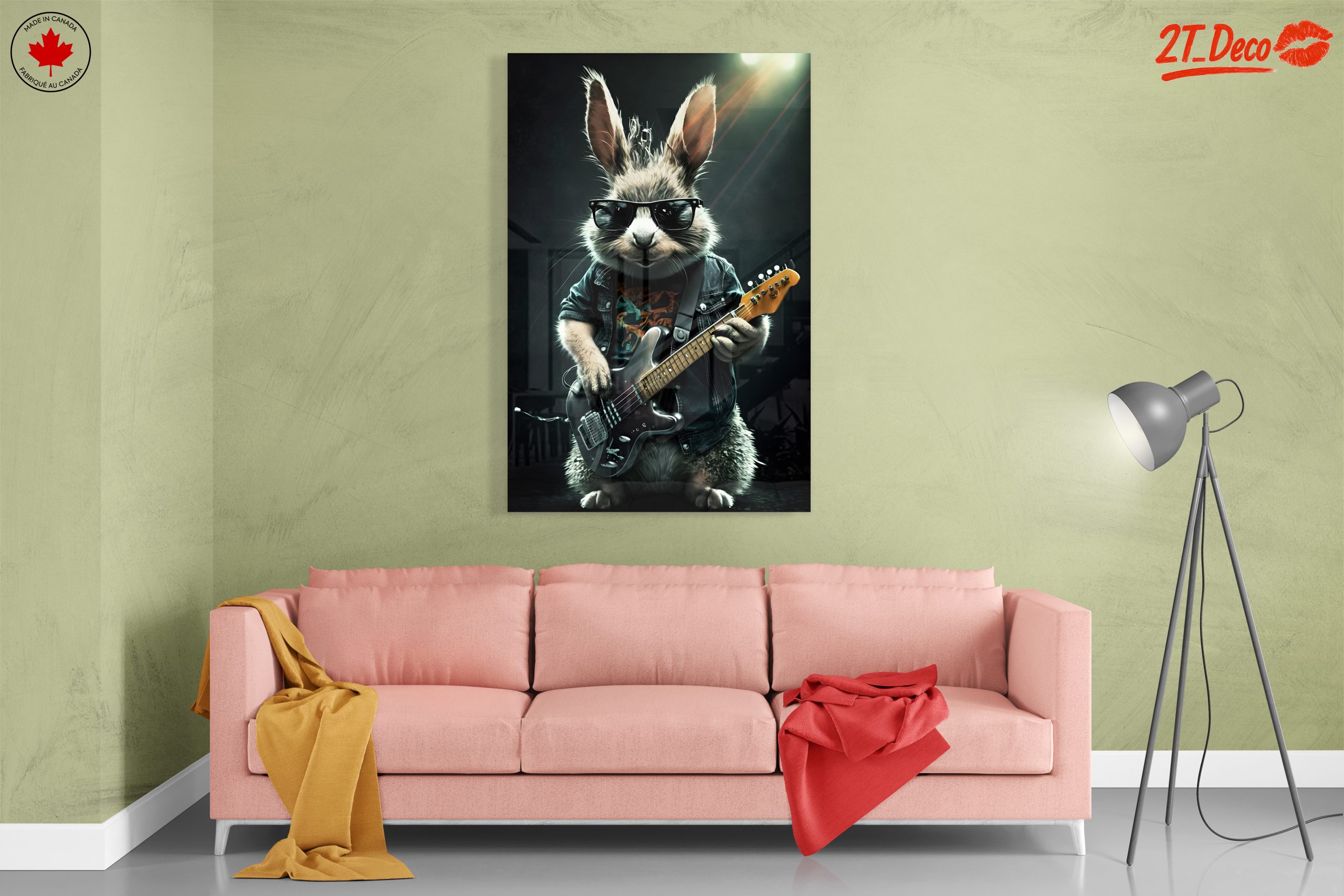 Rock Music Rabbit Playing Guitar Art - Image 7