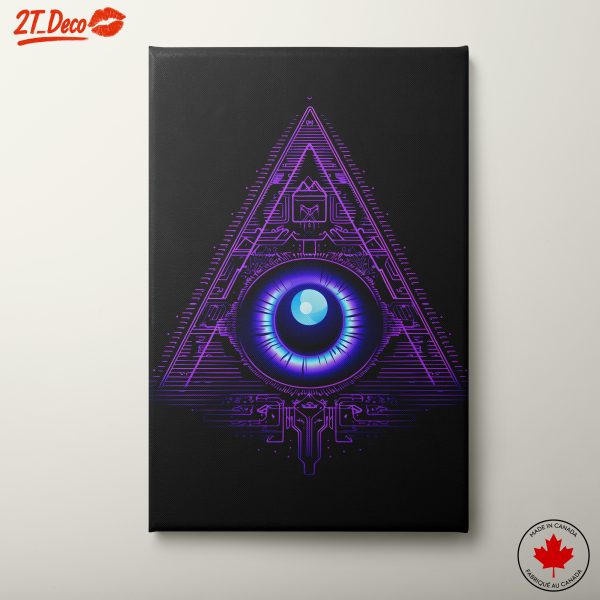 Futuristic Eye Cyber Art with Neon Effect