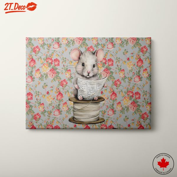Adorable Mouse Reading on Spool
