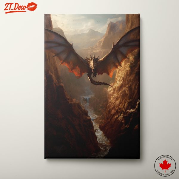 Majestic Dragon in Fantasy Landscape