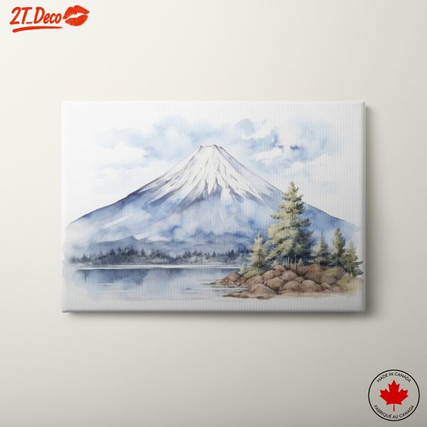 Stylized Mountain Landscape Watercolor Art