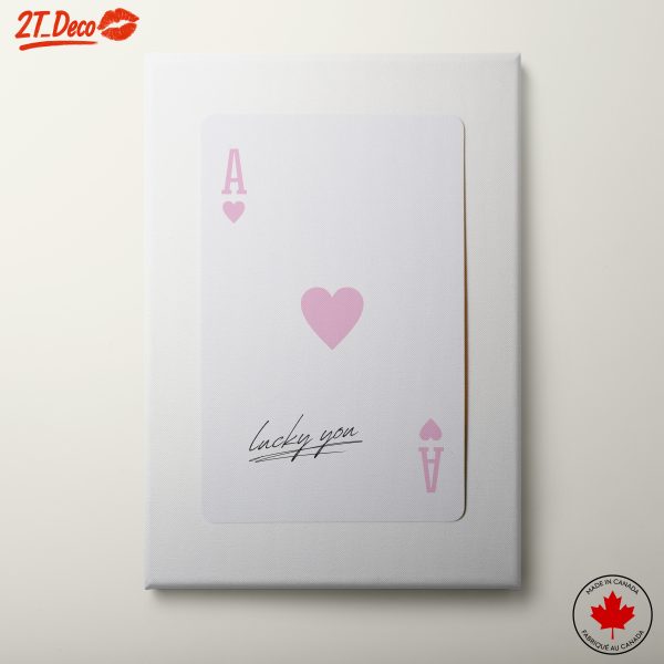 Stylized Playing Card Design with Lucky You Message