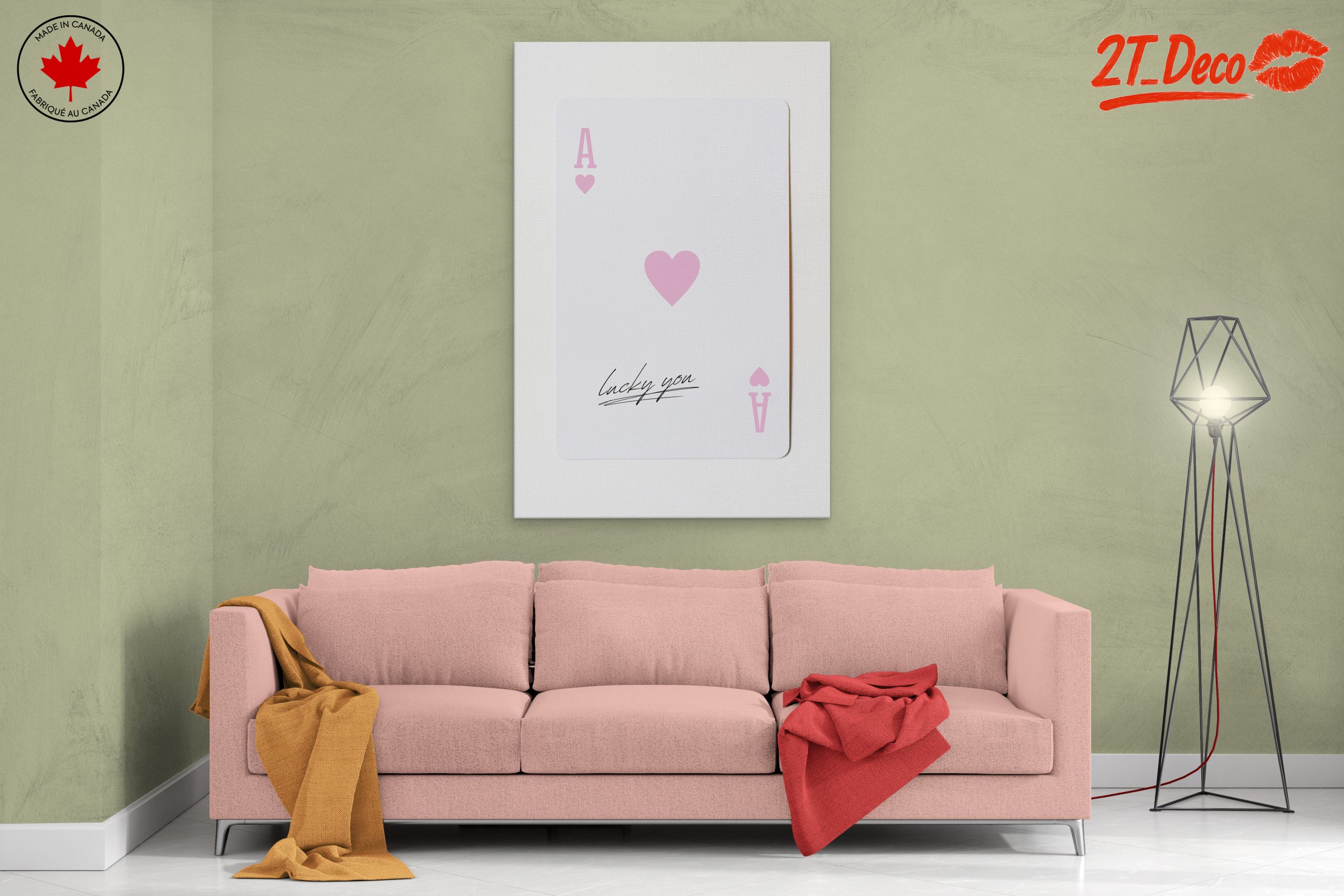 Stylized Playing Card Design with Lucky You Message - Image 2