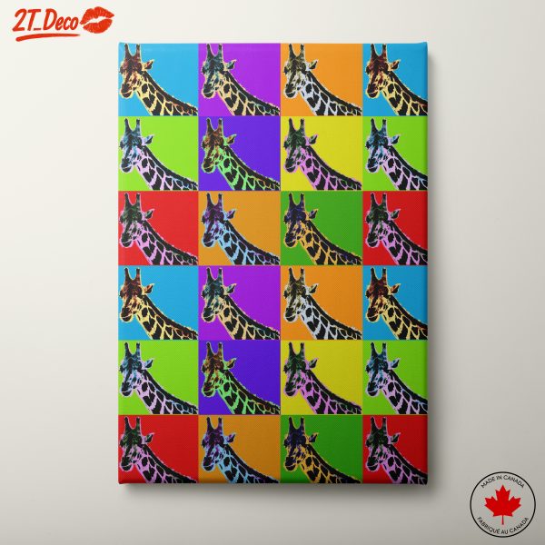 Vibrant Colorful Giraffe Art
