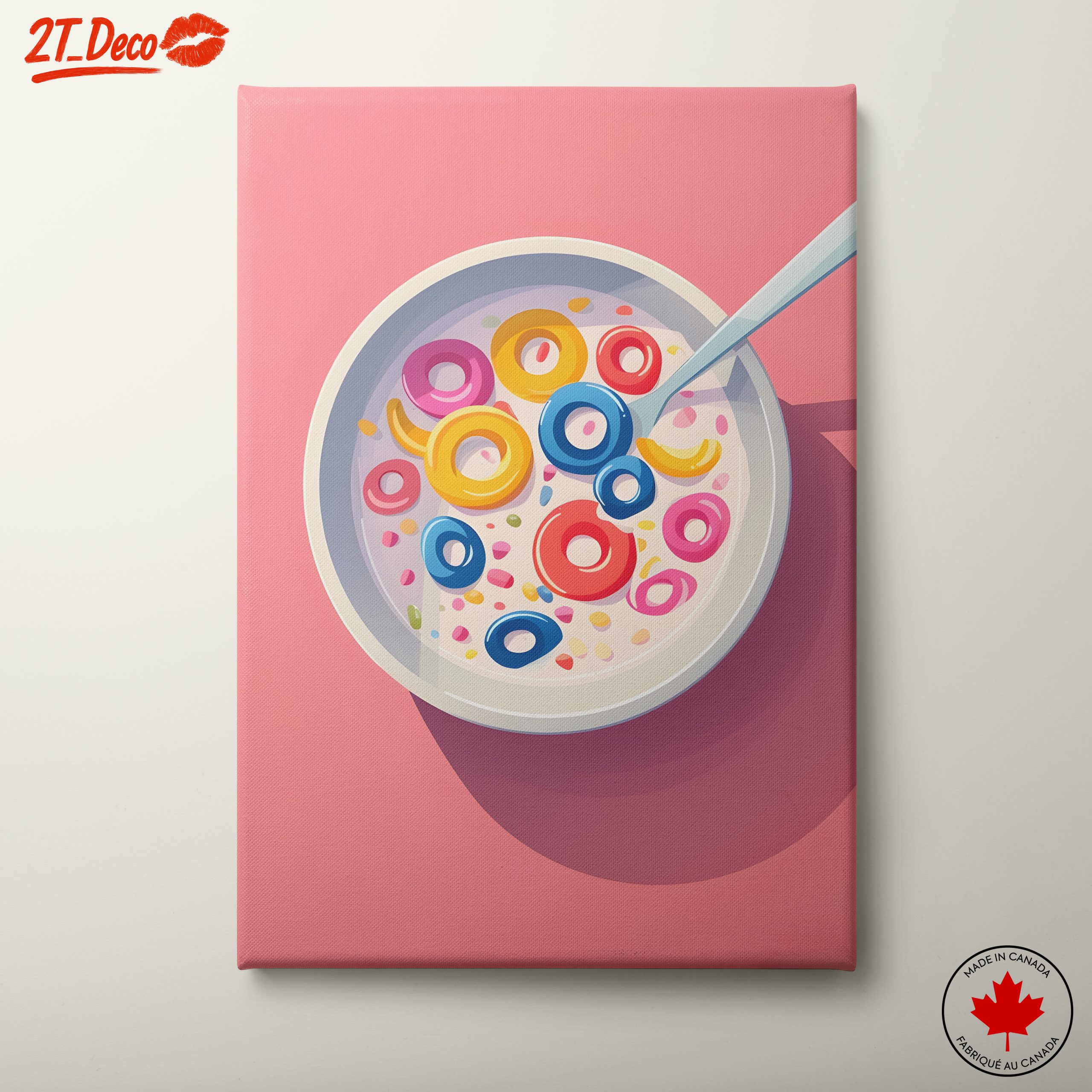 Colorful Abstract Food Artwork with Cereal