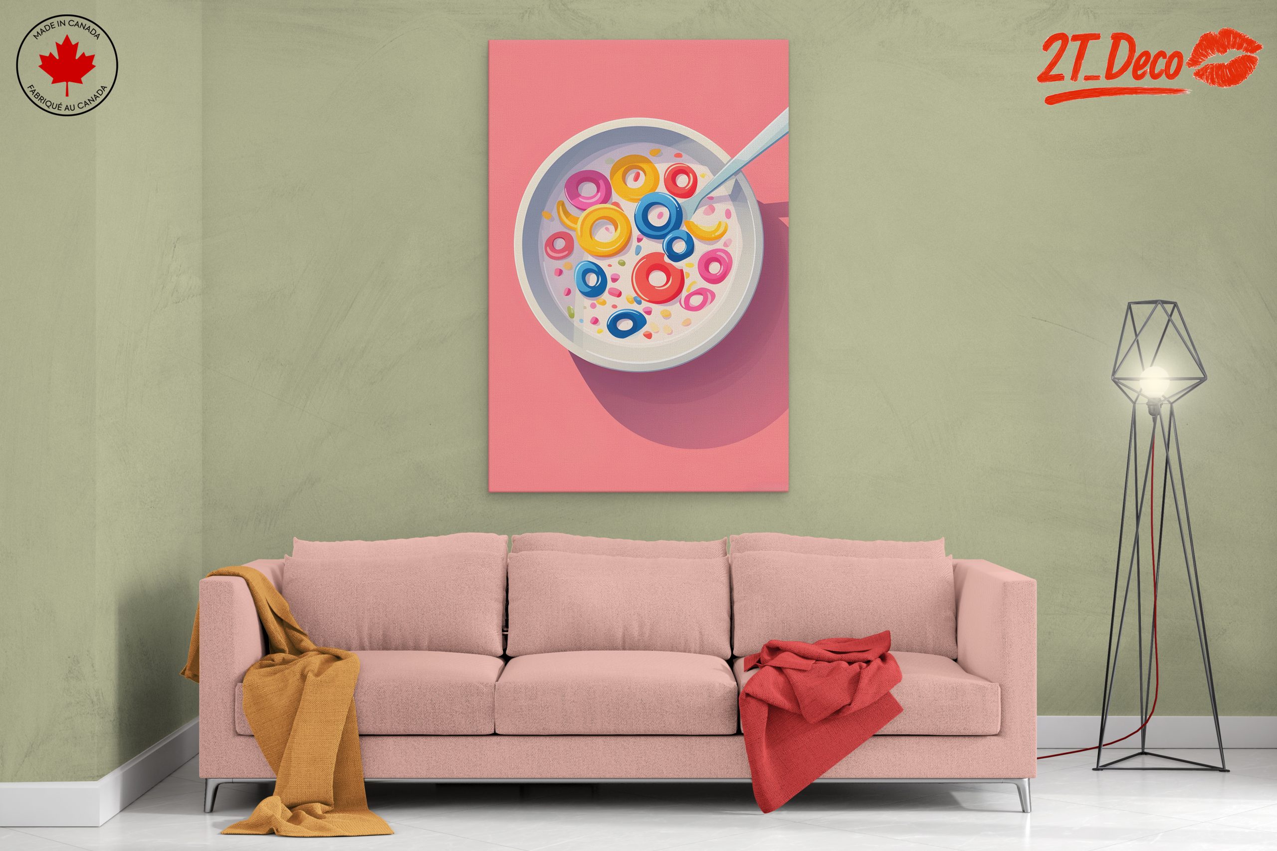 Colorful Abstract Food Artwork with Cereal - Image 2