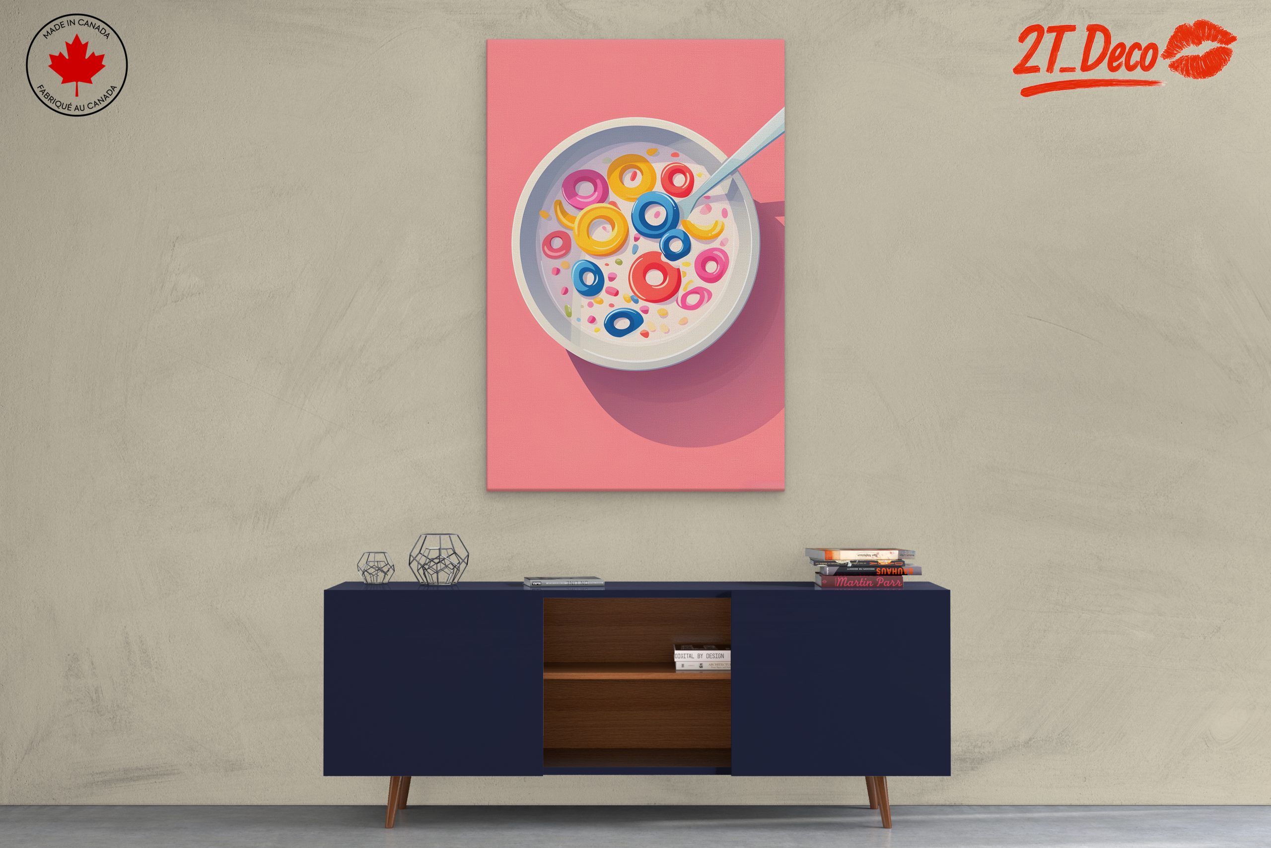 Colorful Abstract Food Artwork with Cereal - Image 3