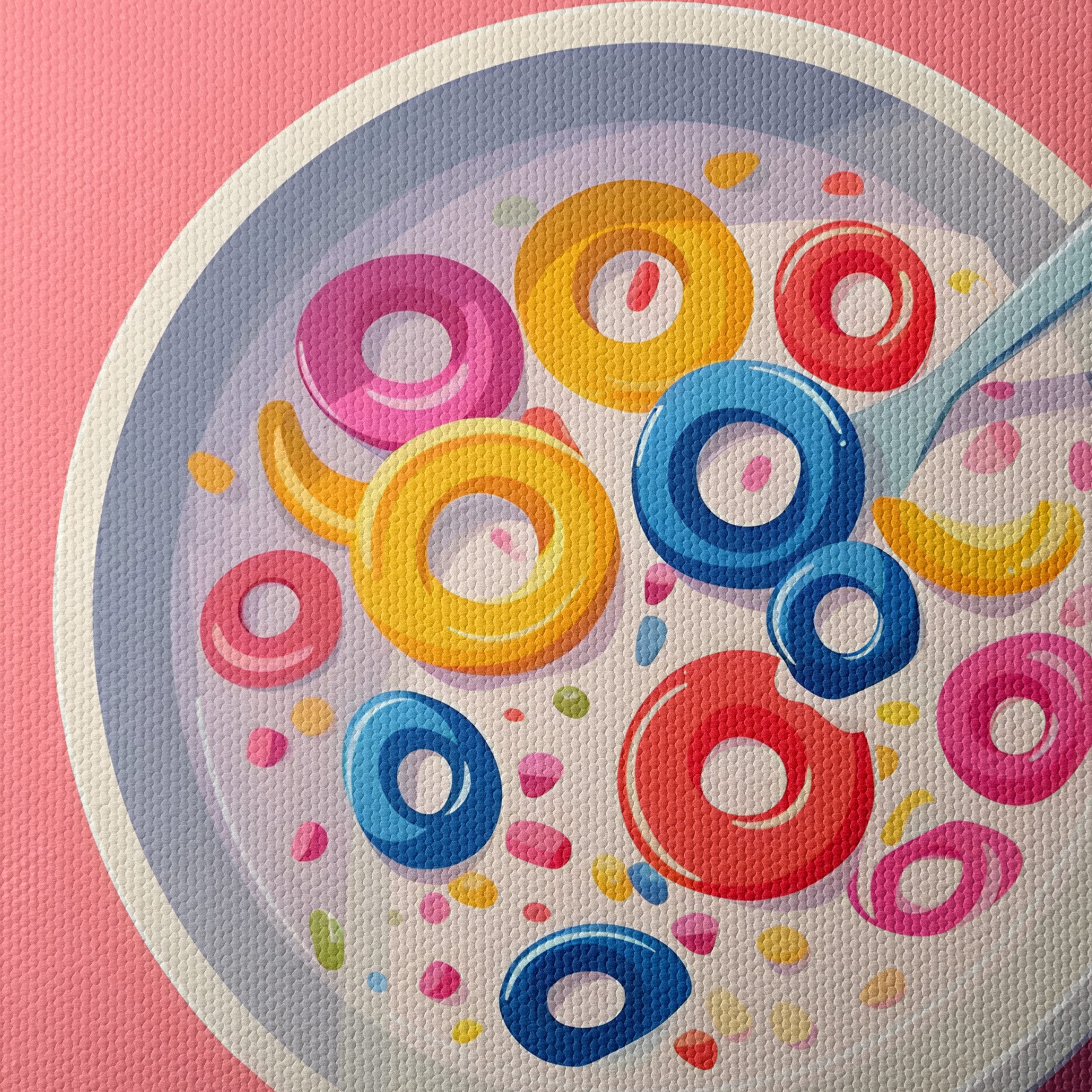Colorful Abstract Food Artwork with Cereal - Image 4