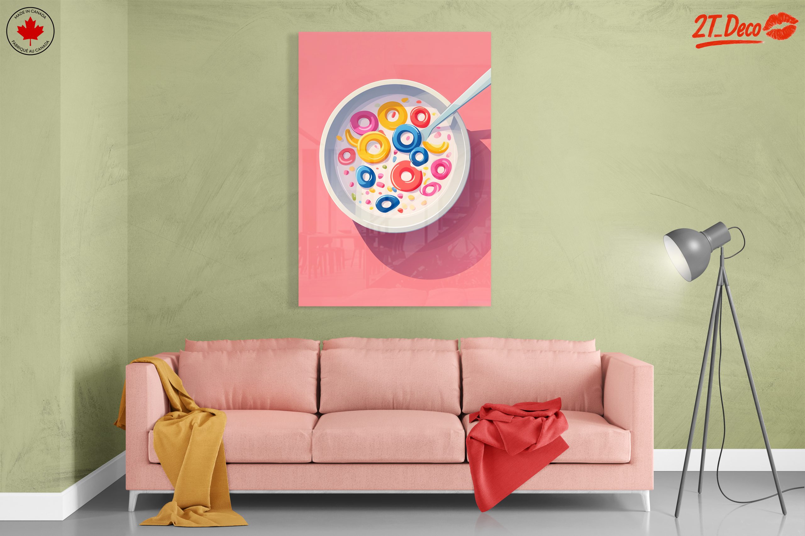 Colorful Abstract Food Artwork with Cereal - Image 7