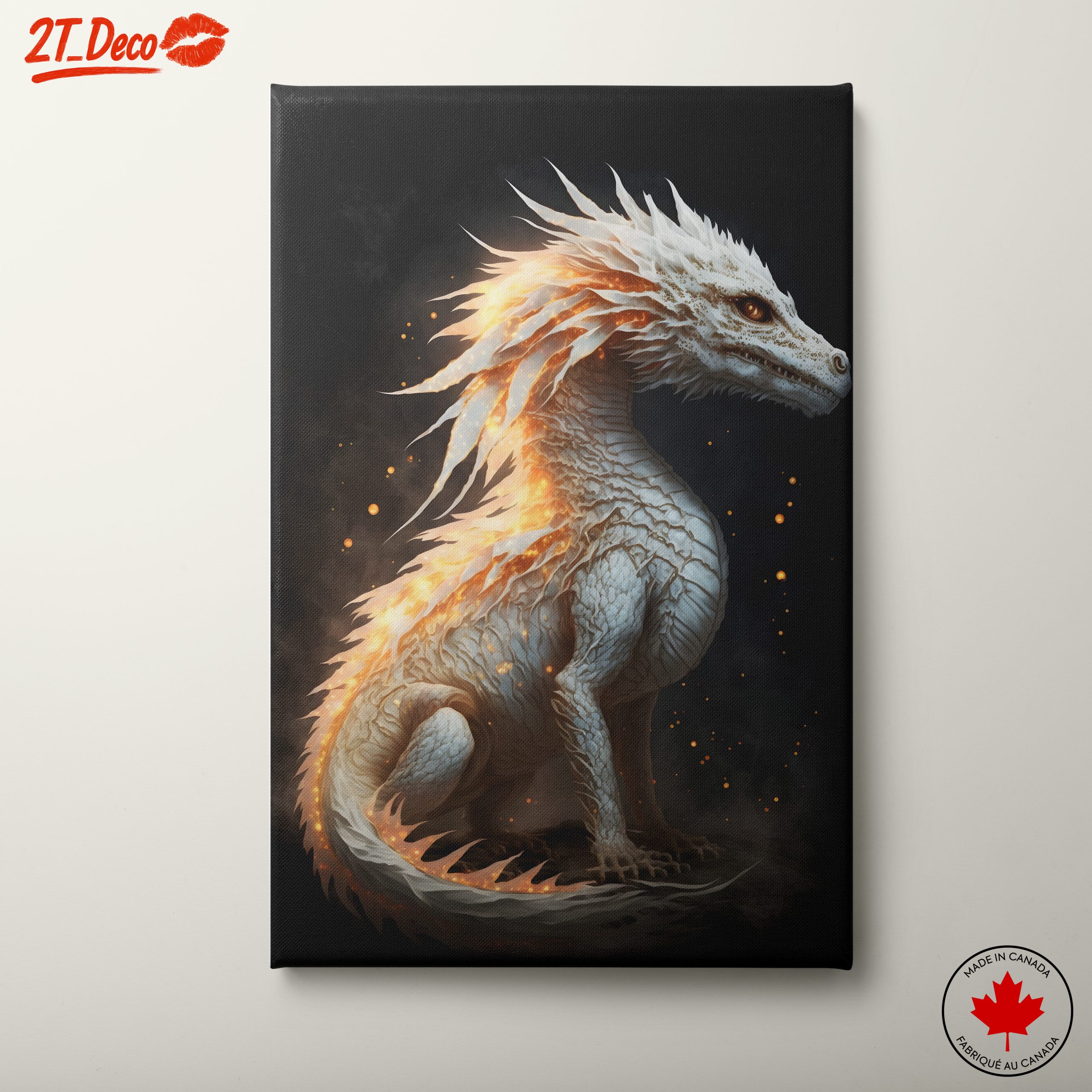 Majestic Fantasy Dragon with Fiery Elements