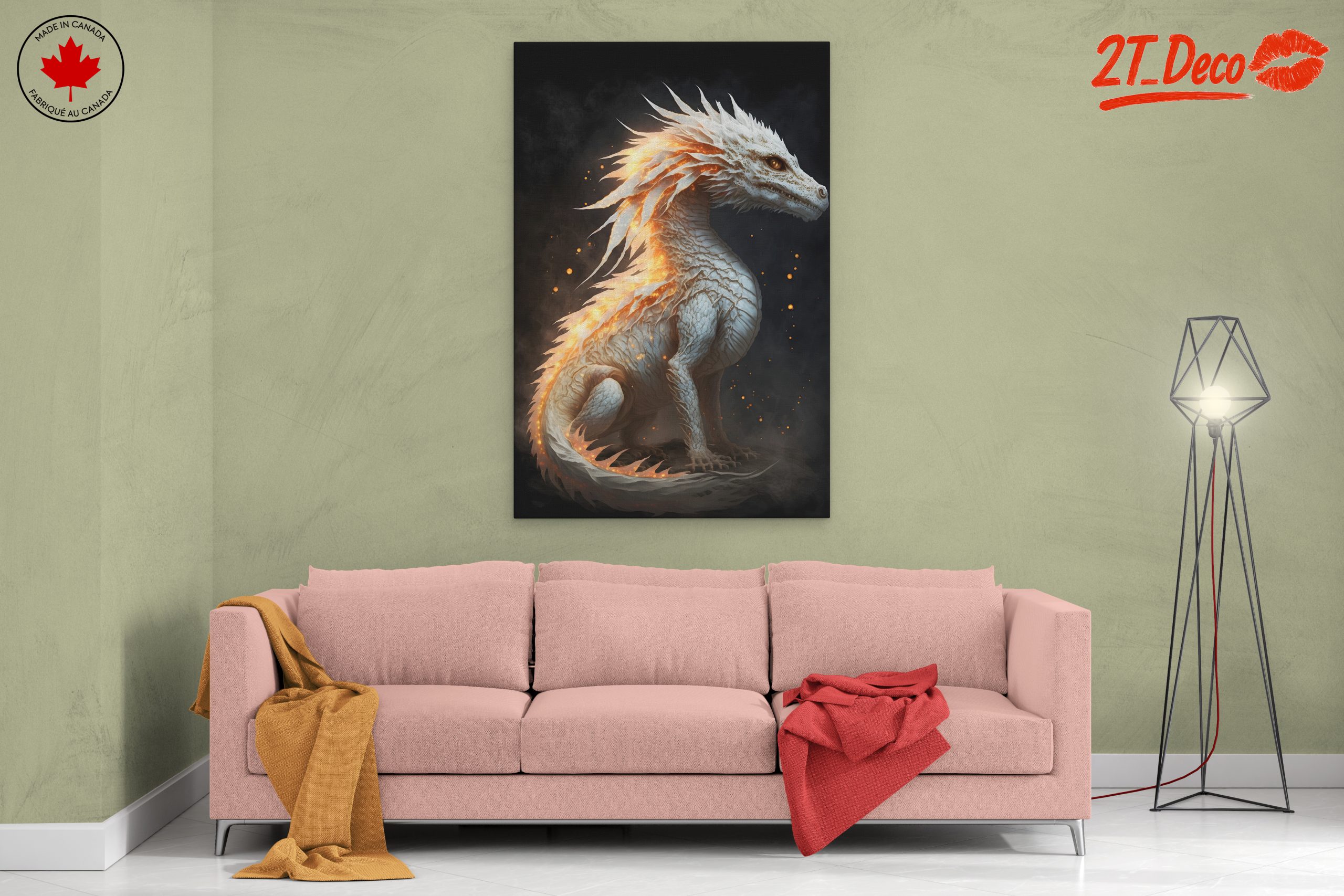 Majestic Fantasy Dragon with Fiery Elements - Image 2
