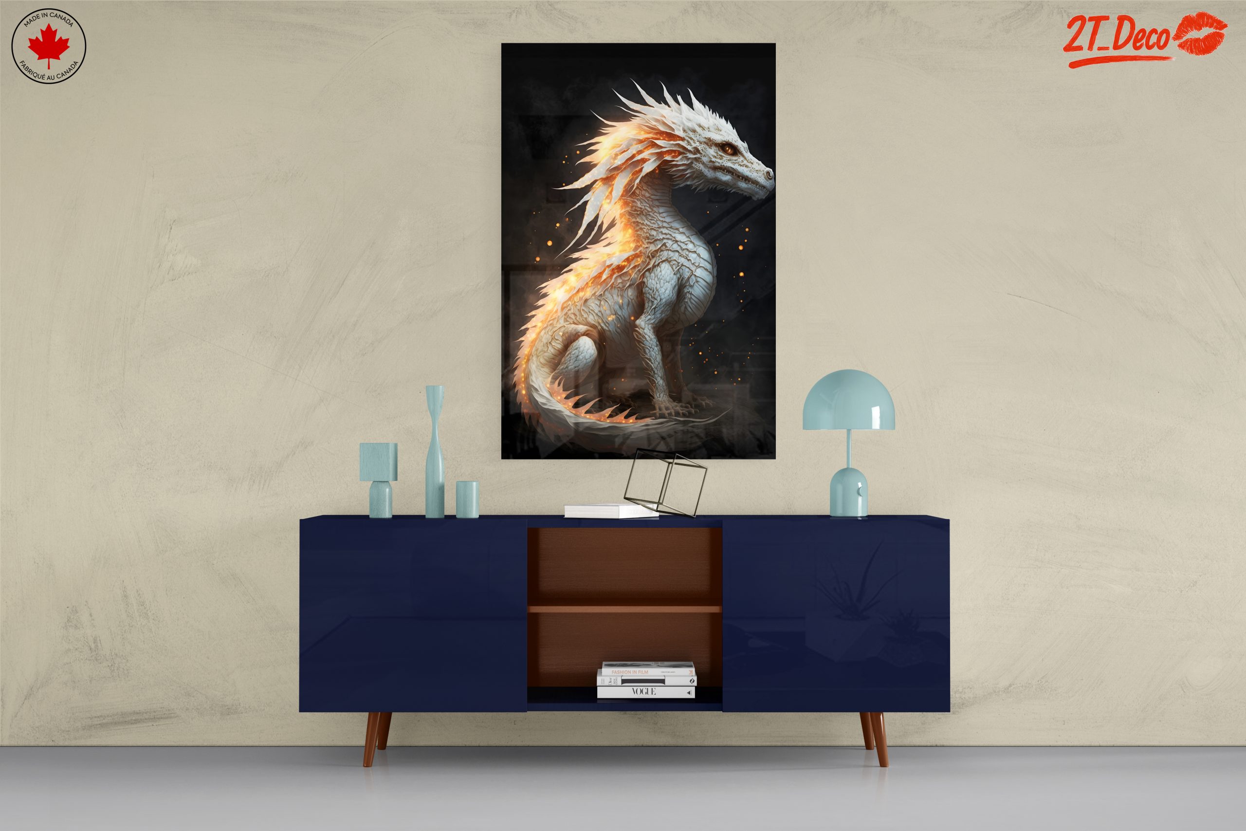 Majestic Fantasy Dragon with Fiery Elements - Image 8