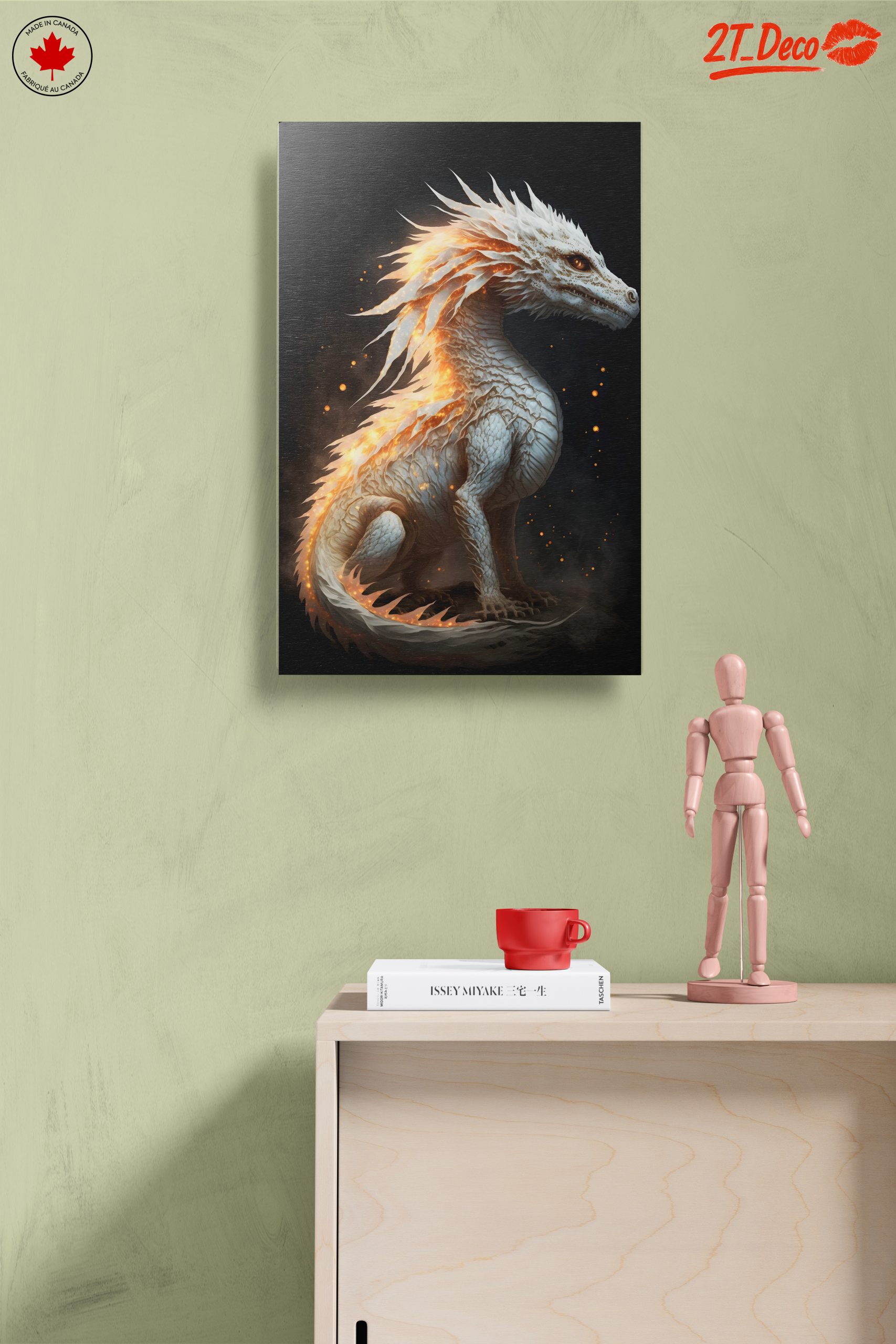 Majestic Fantasy Dragon with Fiery Elements - Image 14
