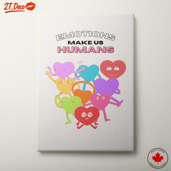 Cute Cartoon Hearts Expressing Emotions Art