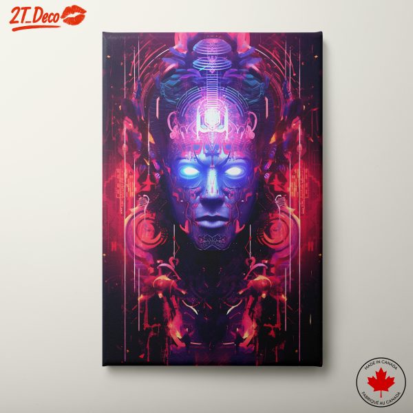 Futuristic Abstract Portrait with Vibrant Colors