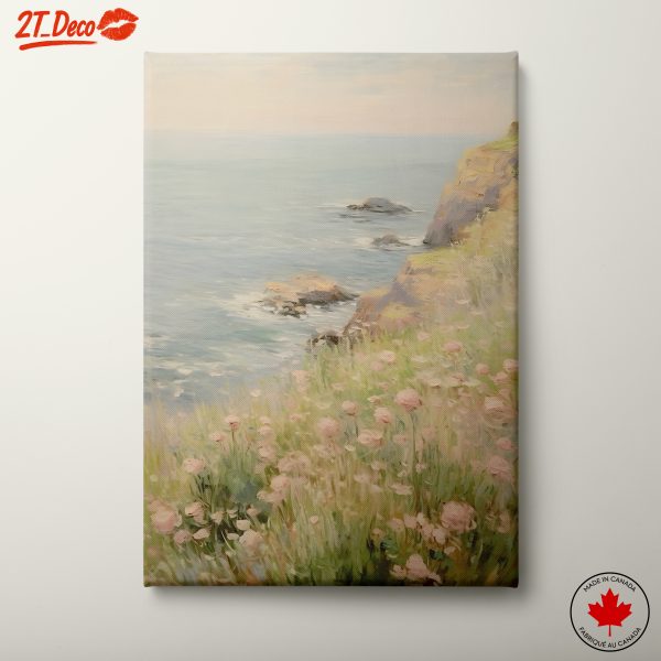 Serene Coastal Landscape with Flowers 3