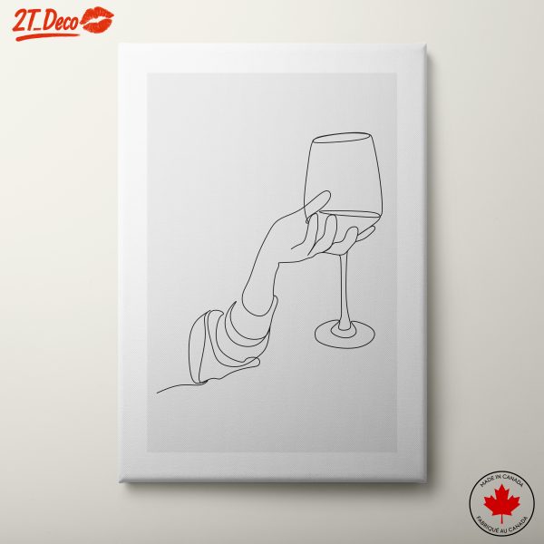 Minimalist Contemporary Hand Holding a Glass Art