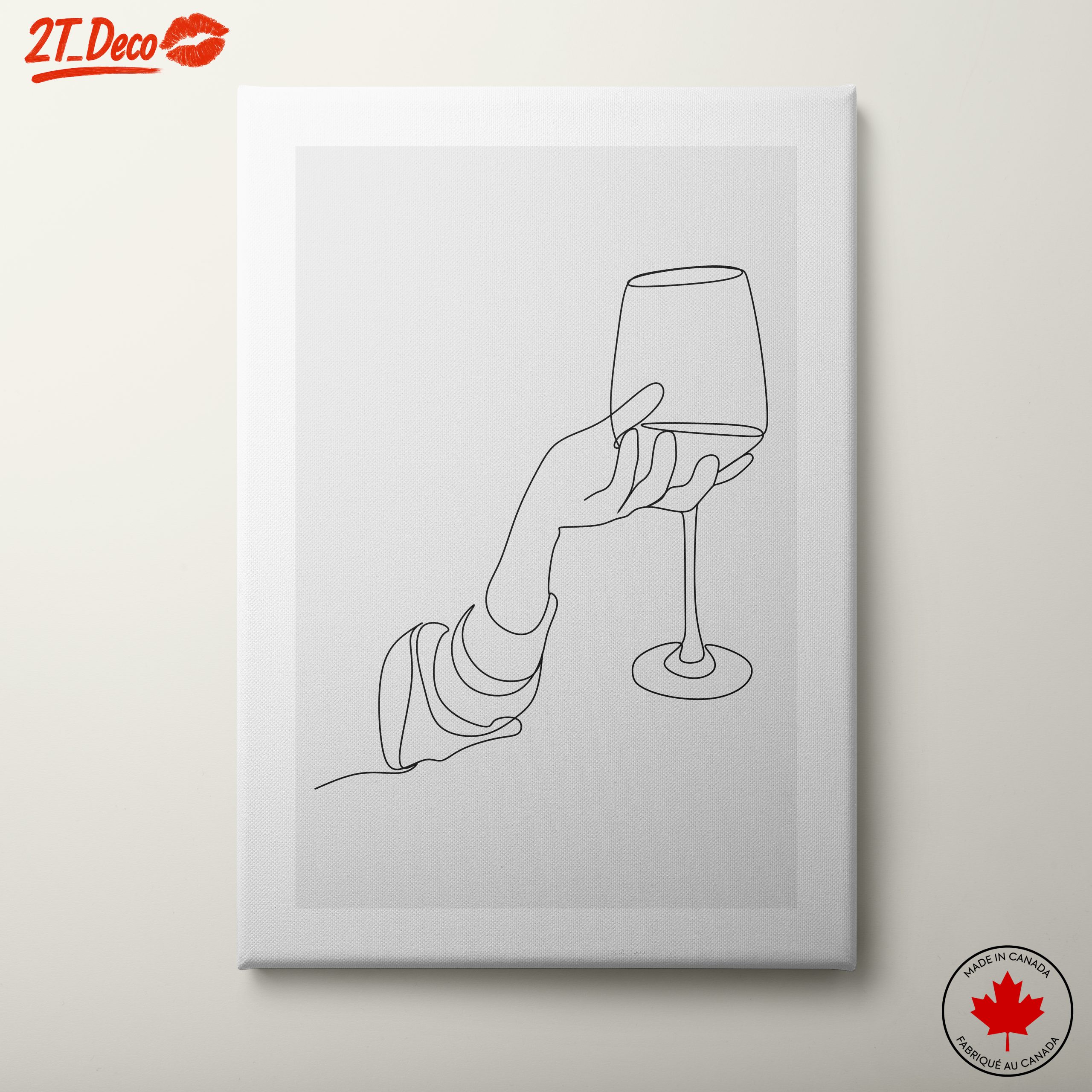 Minimalist Contemporary Hand Holding a Glass Art