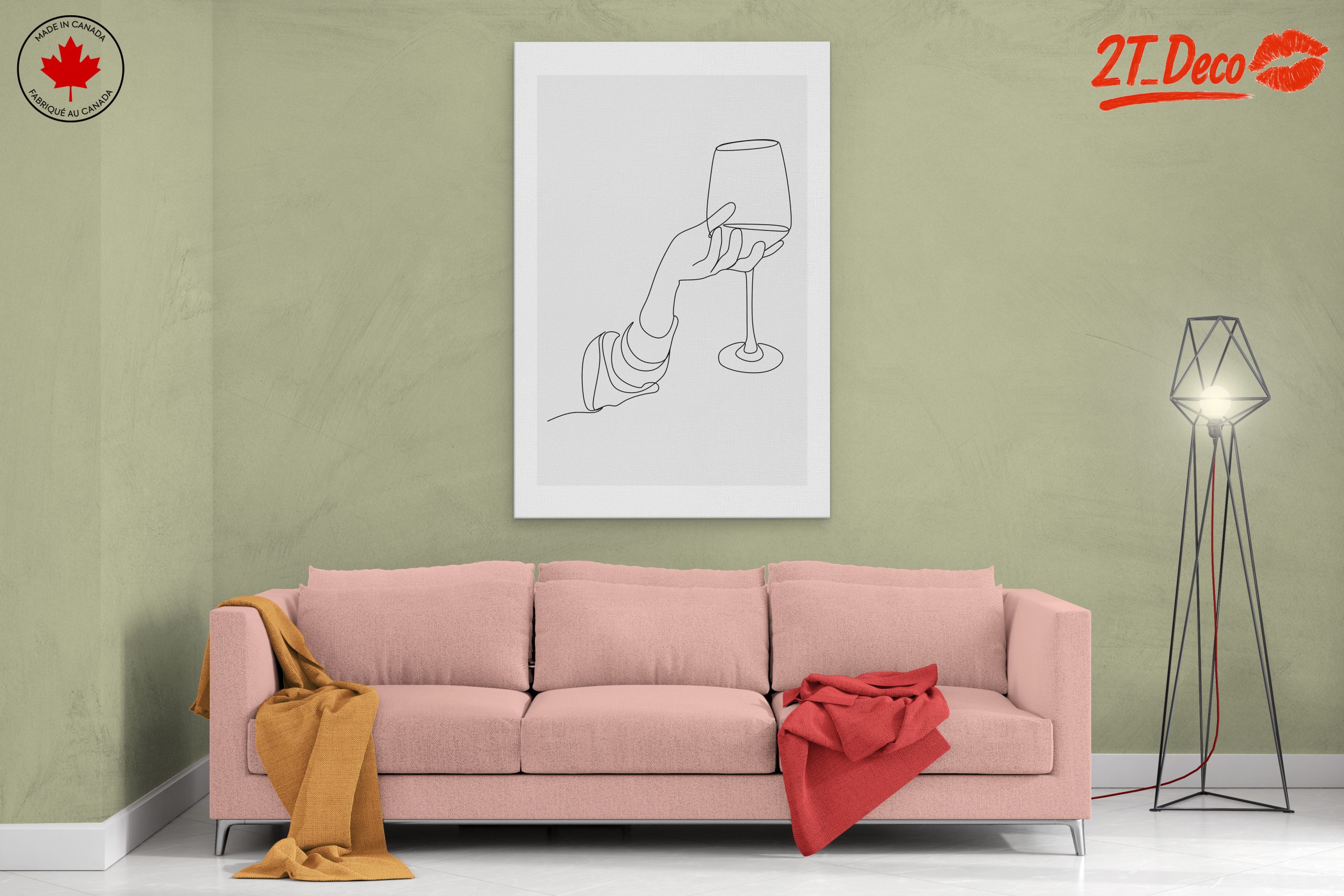 Minimalist Contemporary Hand Holding a Glass Art - Image 2