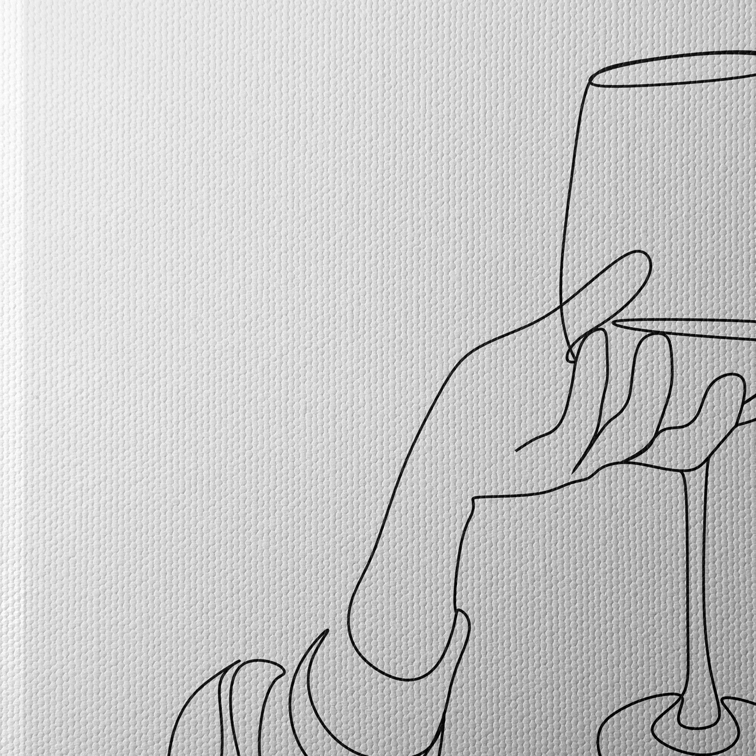 Minimalist Contemporary Hand Holding a Glass Art - Image 4
