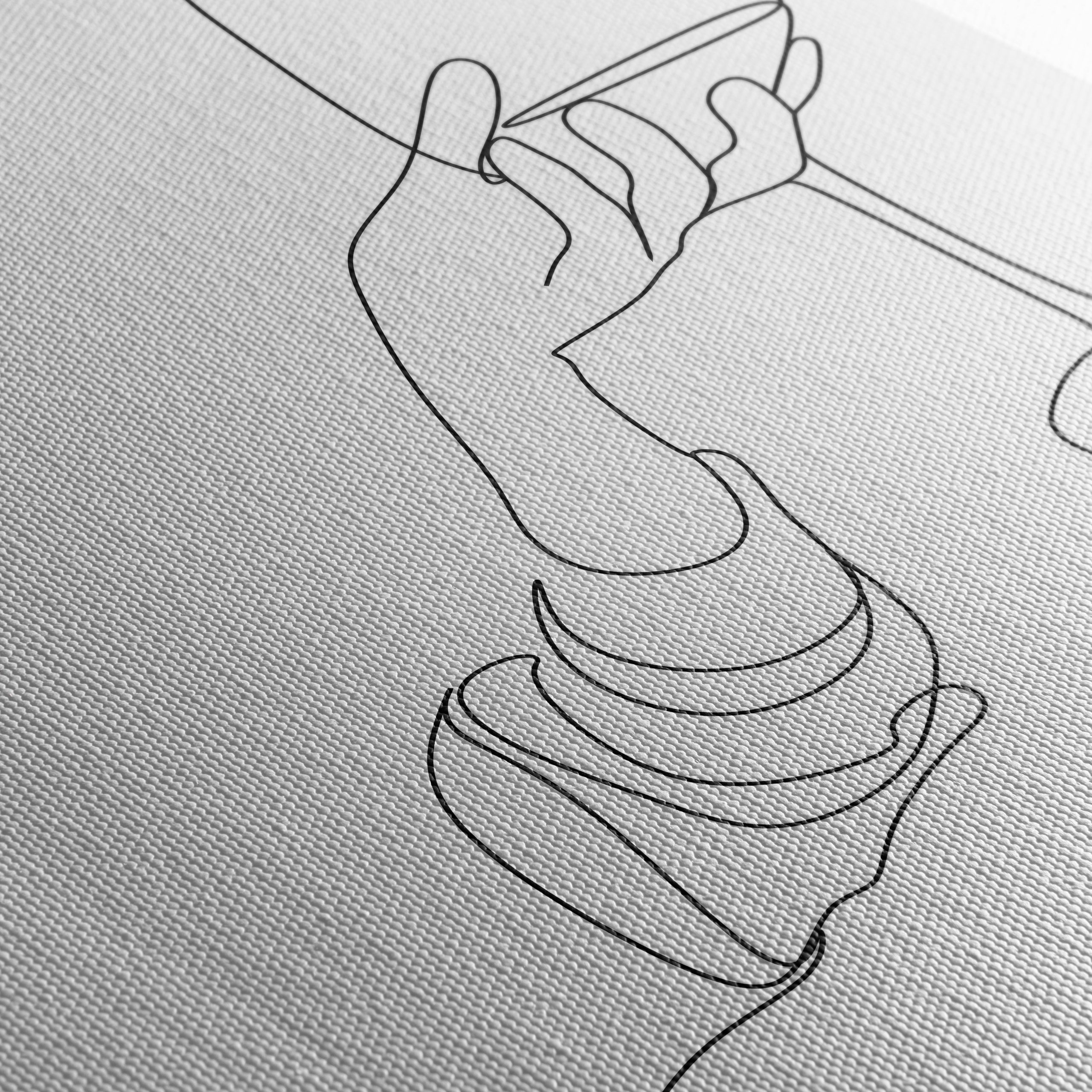Minimalist Contemporary Hand Holding a Glass Art - Image 5
