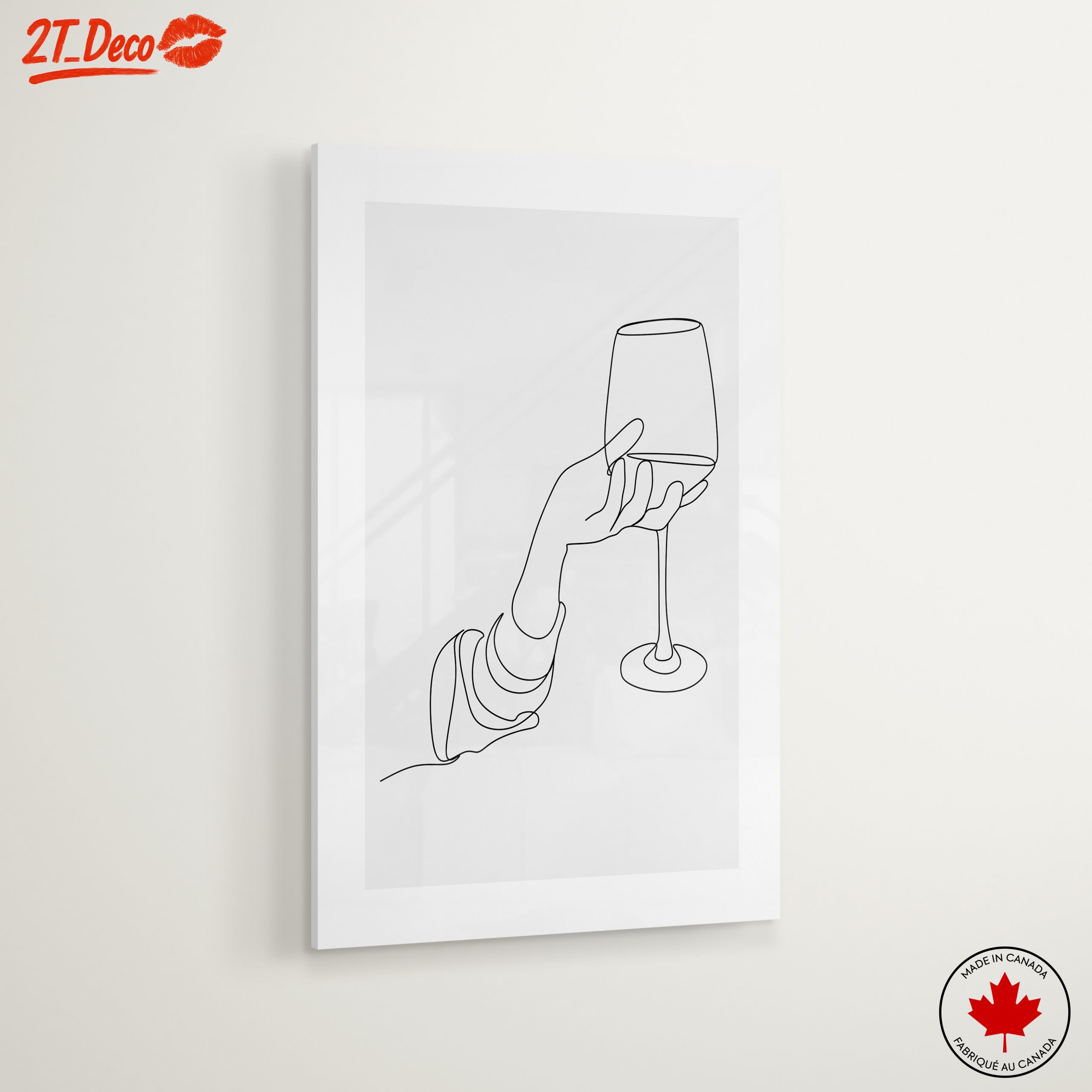 Minimalist Contemporary Hand Holding a Glass Art - Image 6