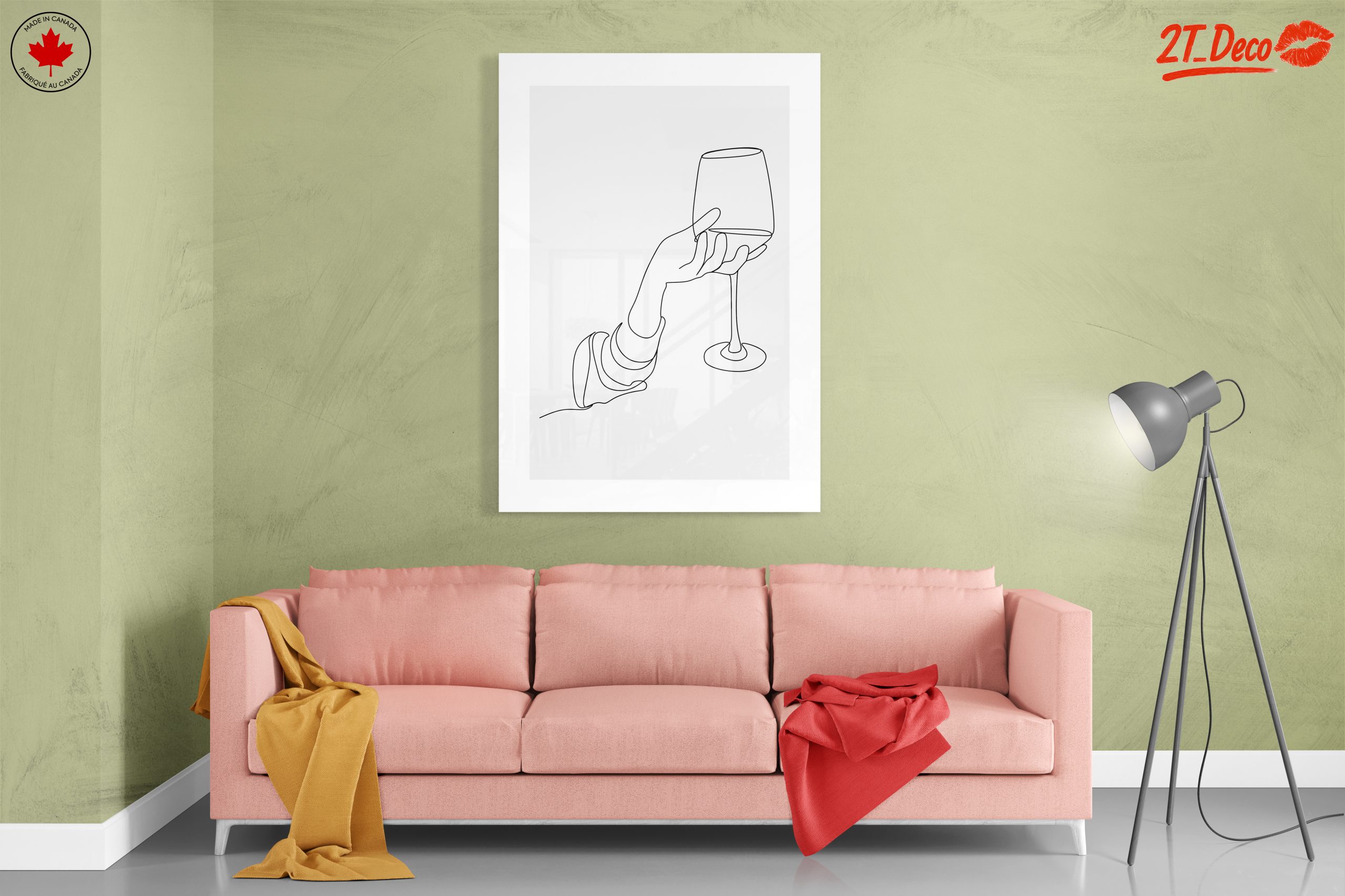 Minimalist Contemporary Hand Holding a Glass Art - Image 7