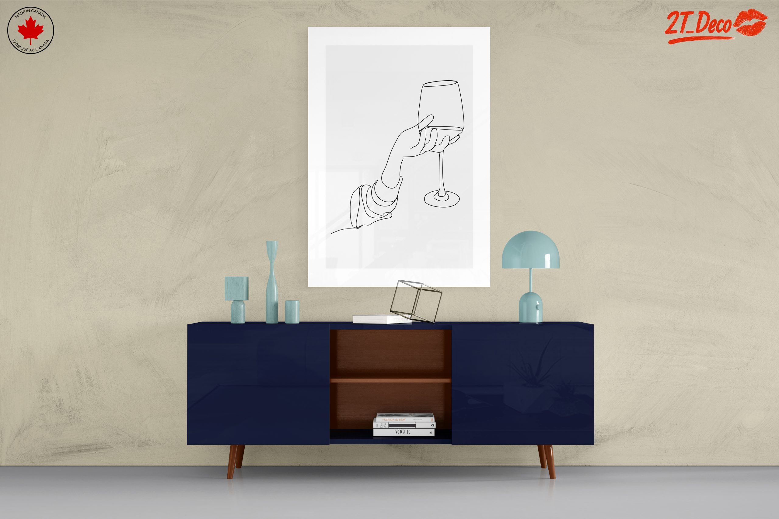 Minimalist Contemporary Hand Holding a Glass Art - Image 8