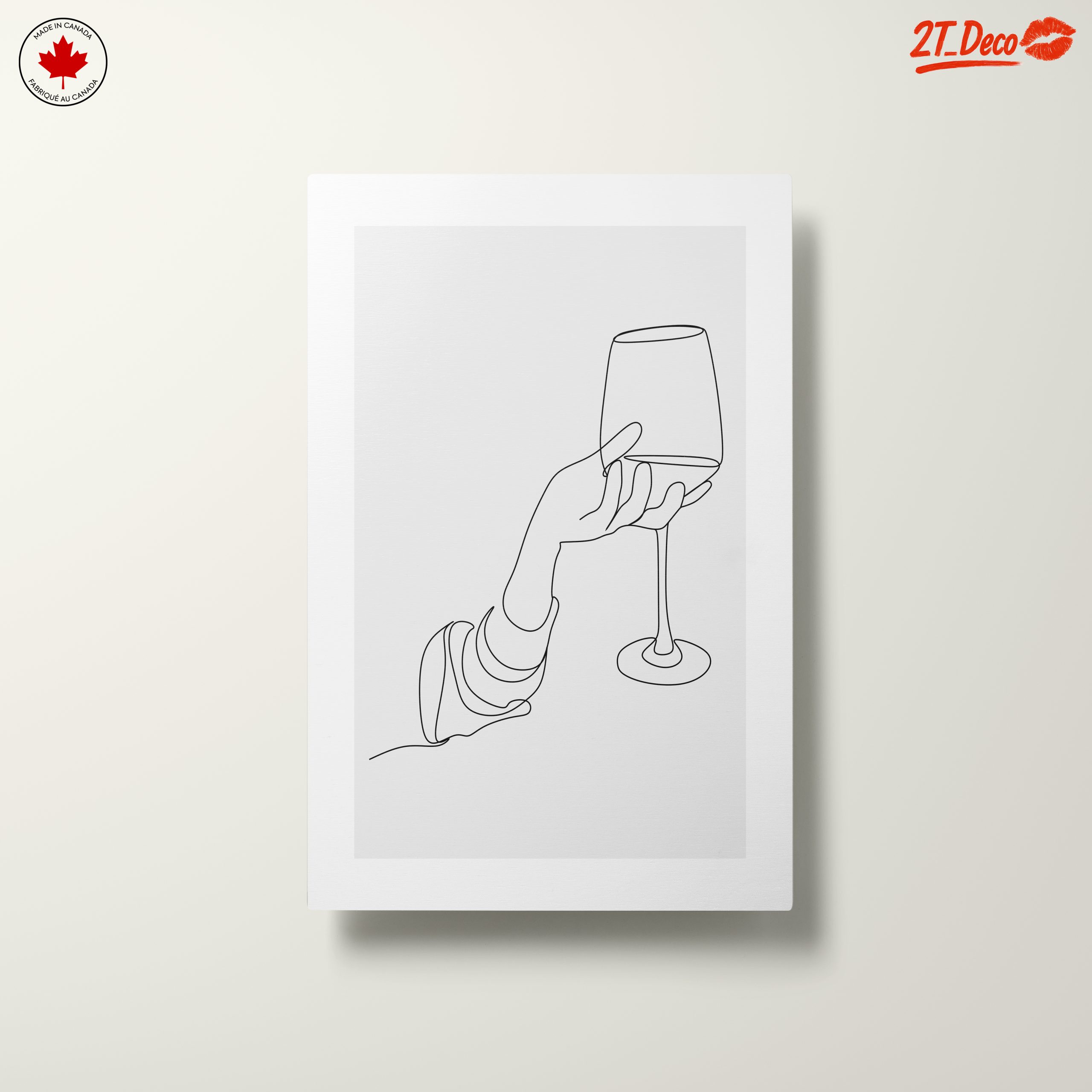 Minimalist Contemporary Hand Holding a Glass Art - Image 10