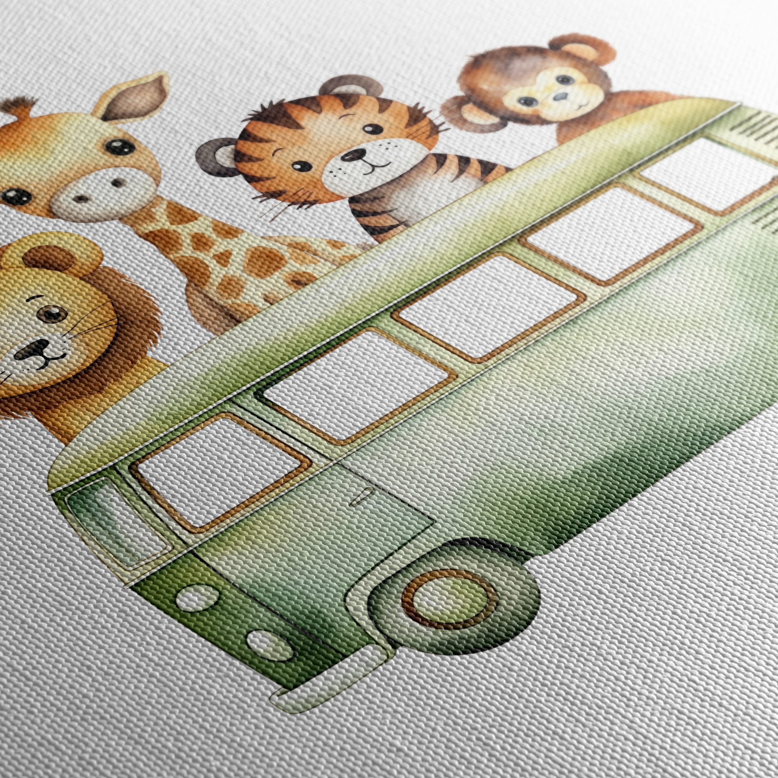 Cute Animal Characters In Green Van - Image 5