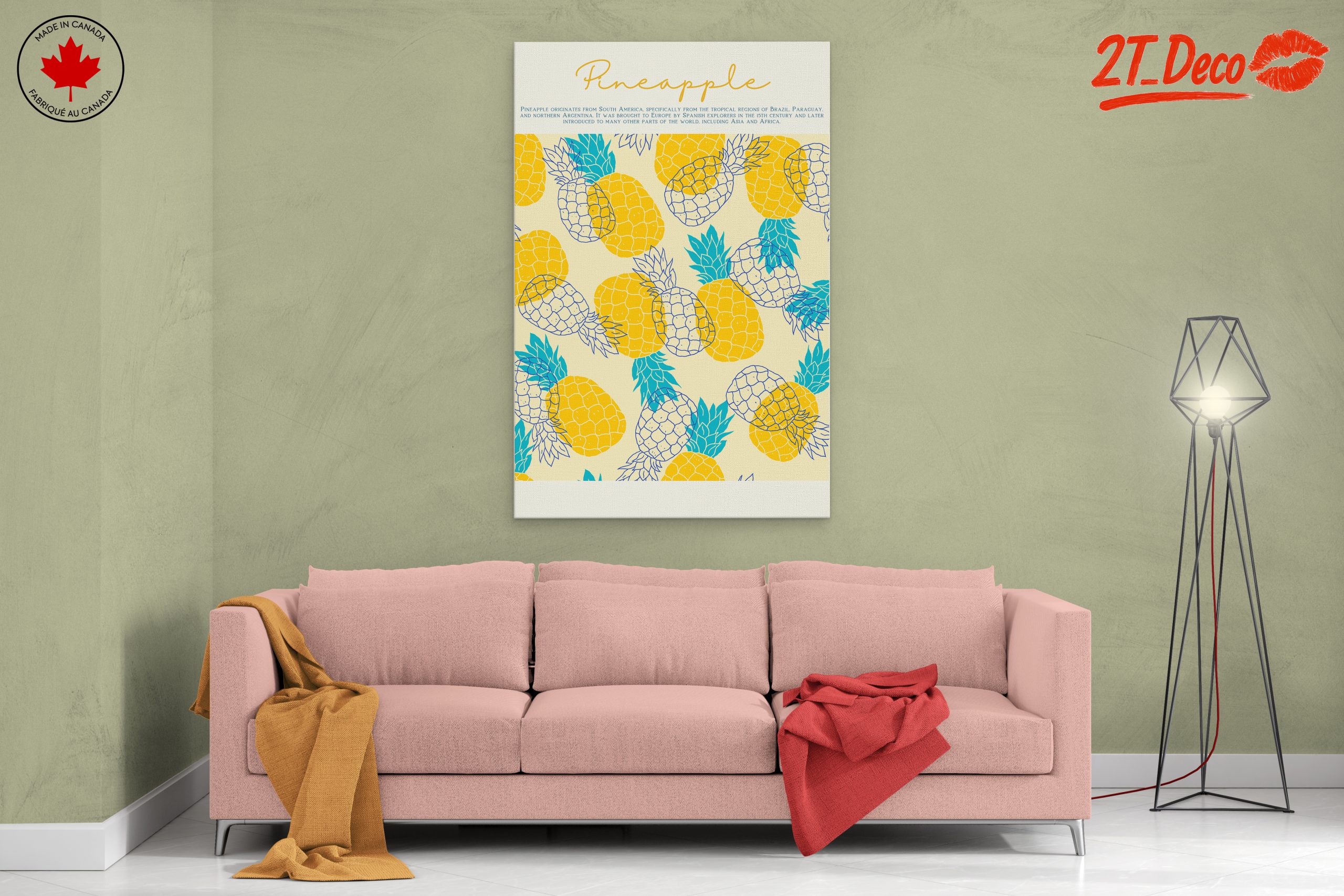 Playful Pineapple Pattern Art - Image 2