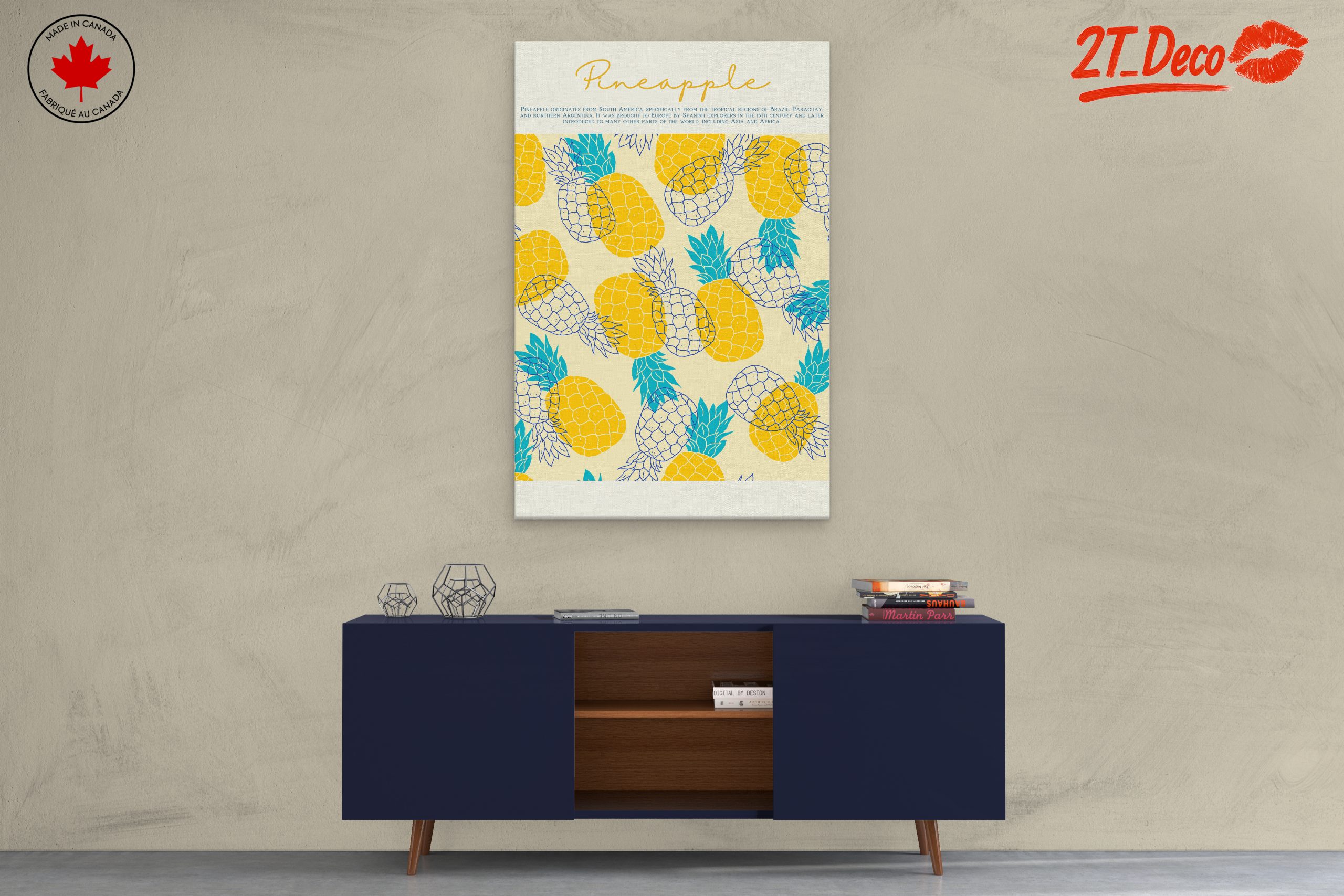 Playful Pineapple Pattern Art - Image 3