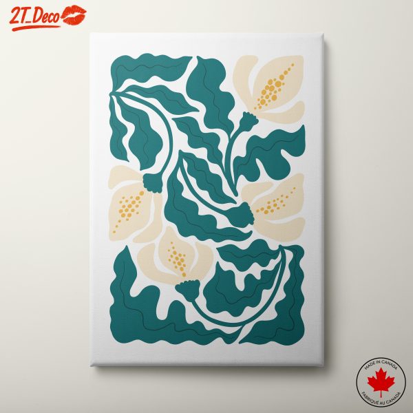 Stylized Botanical Leaves and Flowers Art