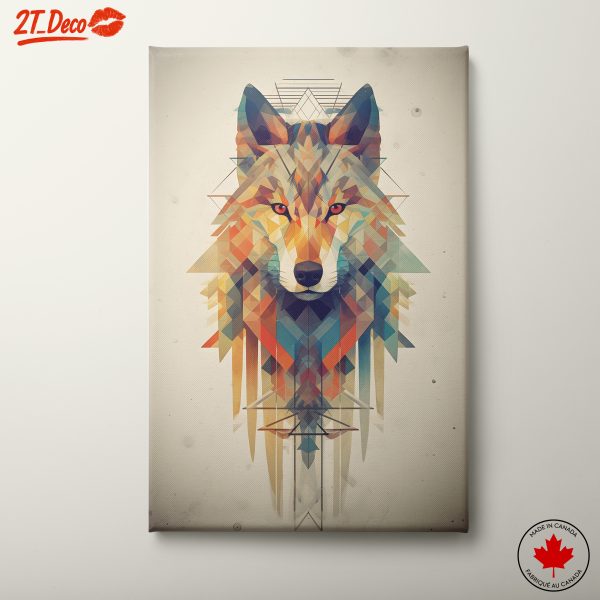 Geometric Wolf Art in Vibrant Colors