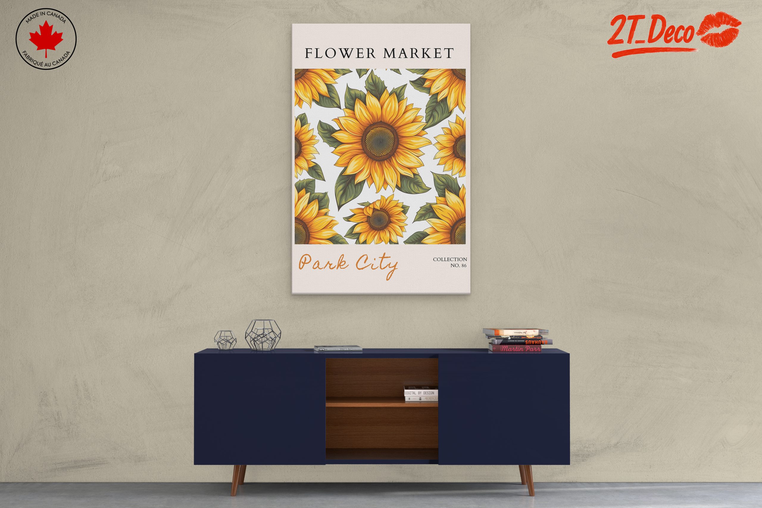 Vibrant Sunflower Floral Art - Image 3