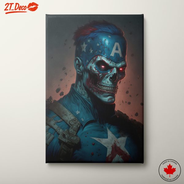 Zombie Superhero Art Featuring Skull Character