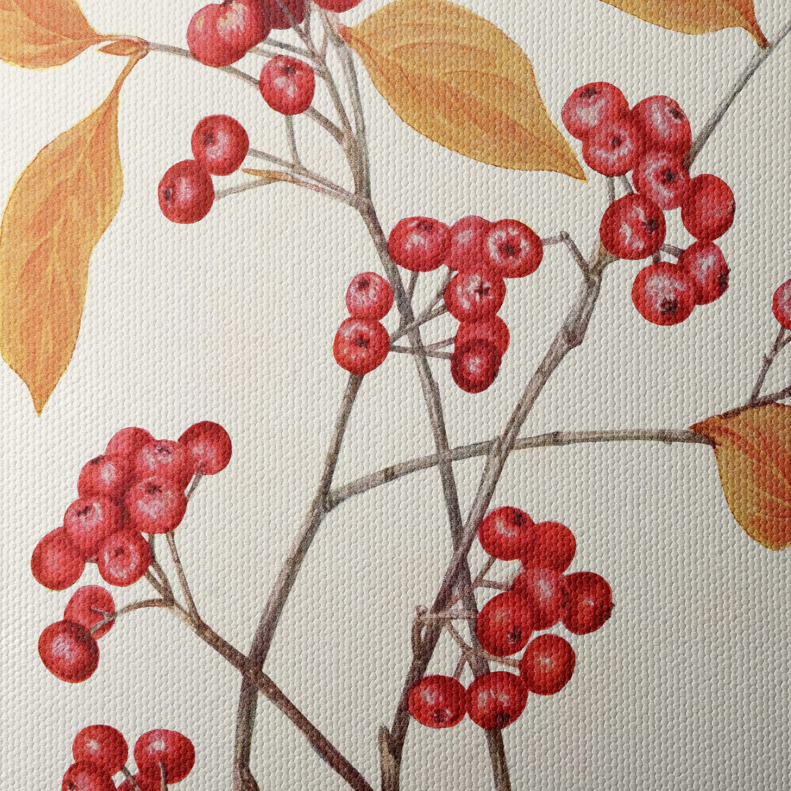 Delicate Botanical Illustration of Berries and Leaves - Image 4