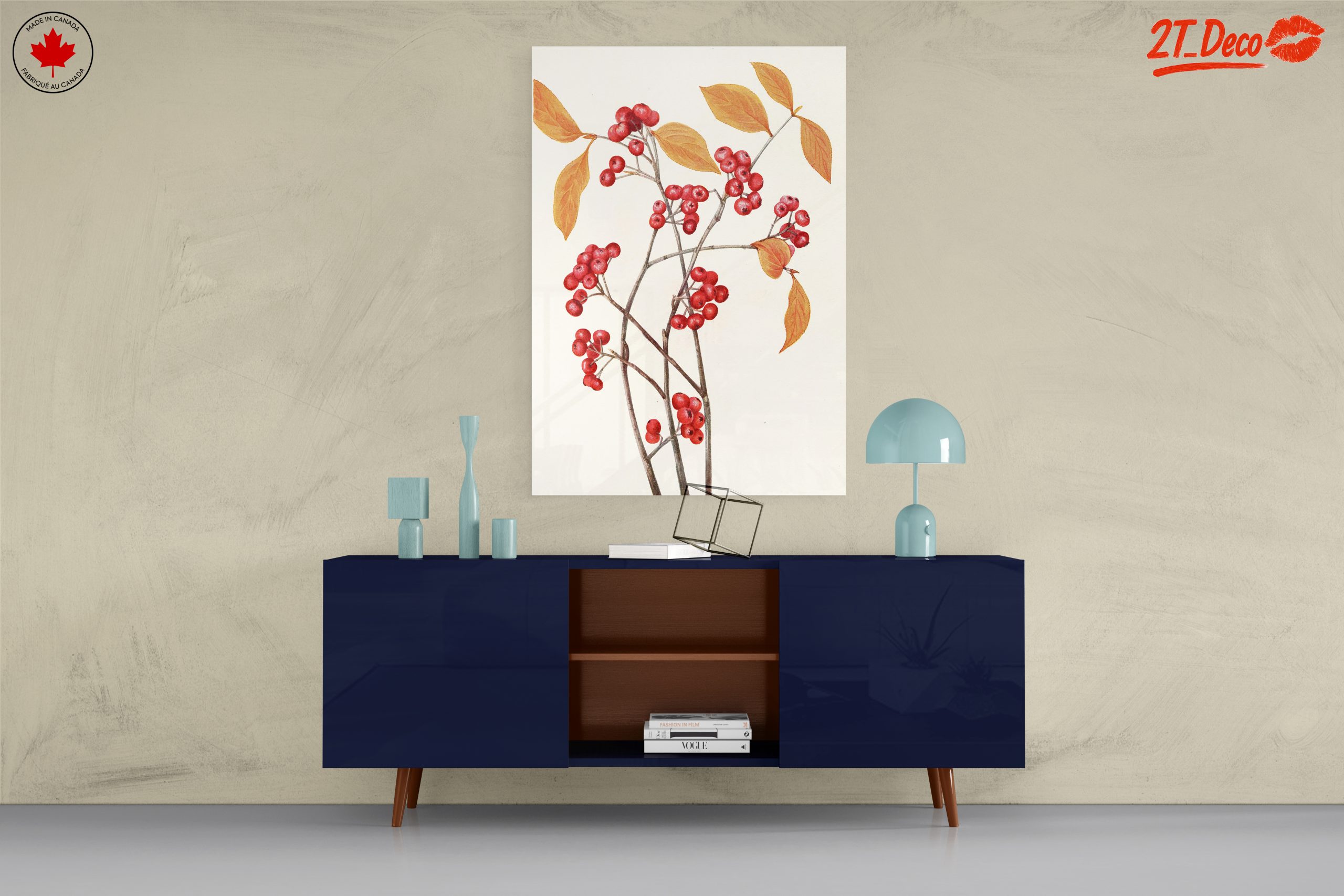 Delicate Botanical Illustration of Berries and Leaves - Image 8