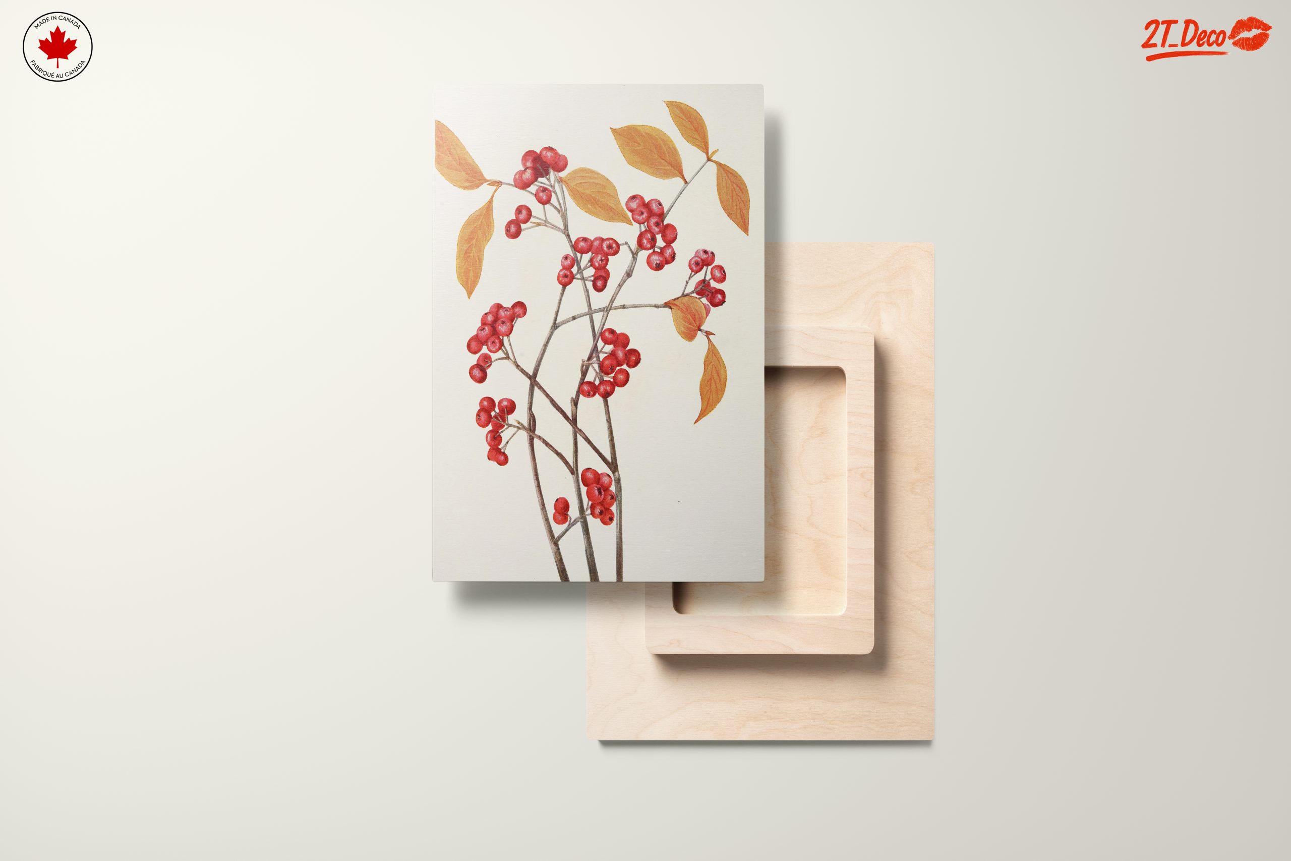 Delicate Botanical Illustration of Berries and Leaves - Image 11