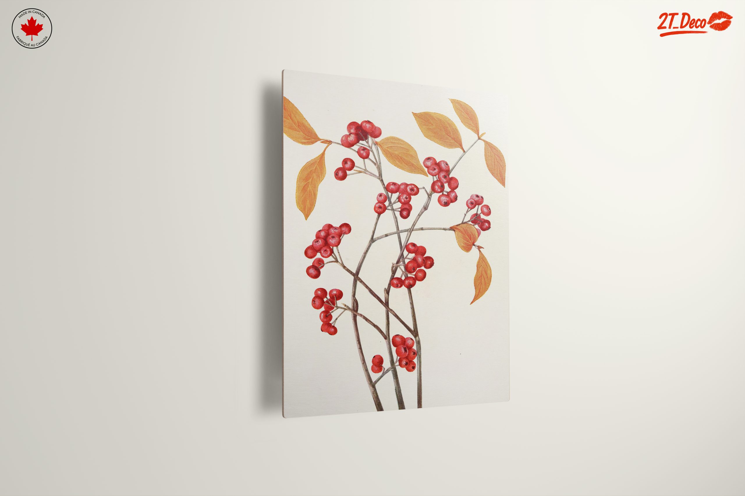Delicate Botanical Illustration of Berries and Leaves - Image 13