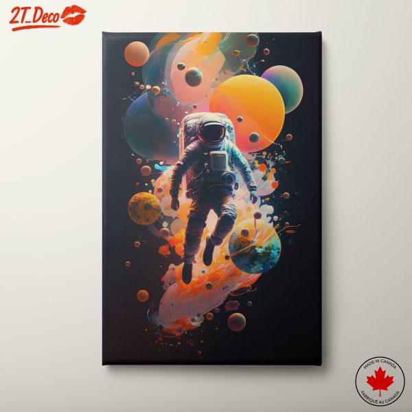 Astronaut in Colorful Cosmic Chaos