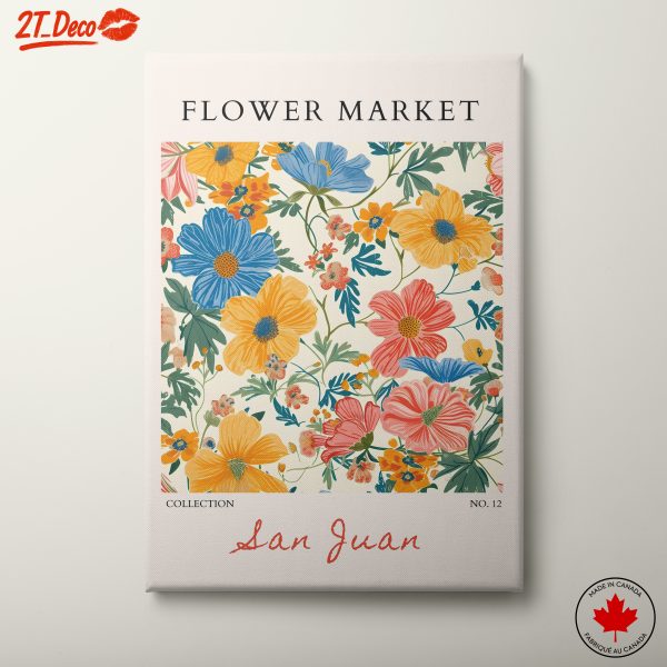Vibrant Flower Market Artwork San Juan Collection