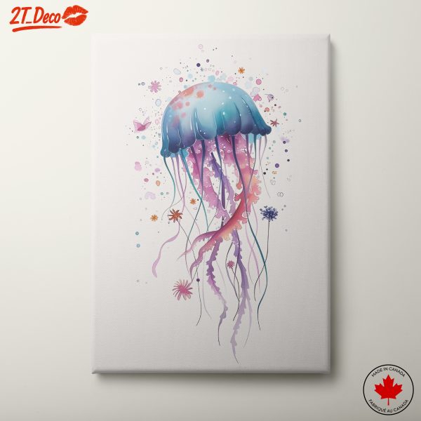 Vibrant Jellyfish with Floral Elements