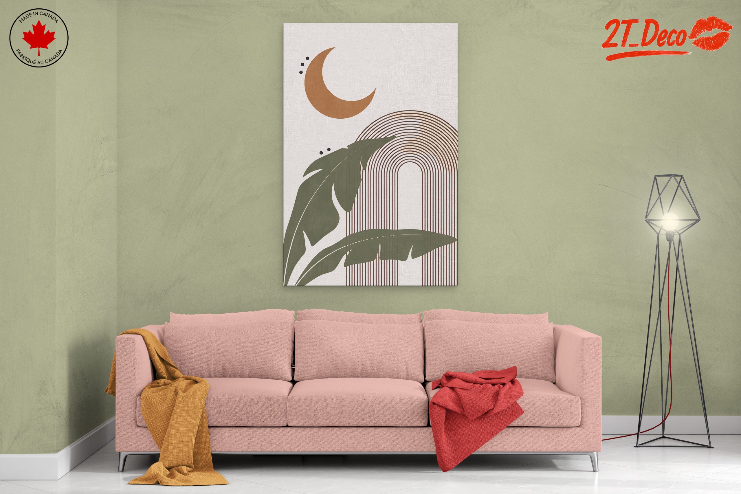 Stylized Botanical Art with Geometric Elements - Image 2