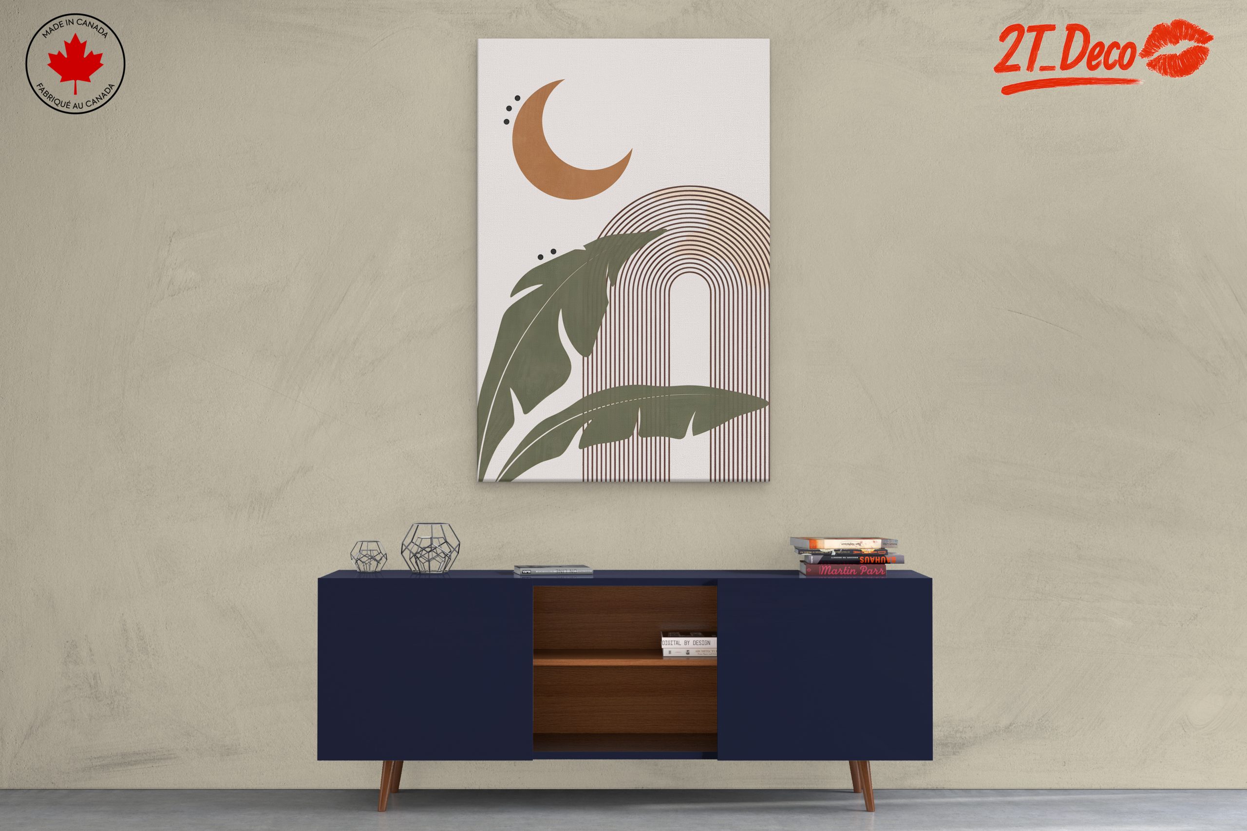 Stylized Botanical Art with Geometric Elements - Image 3
