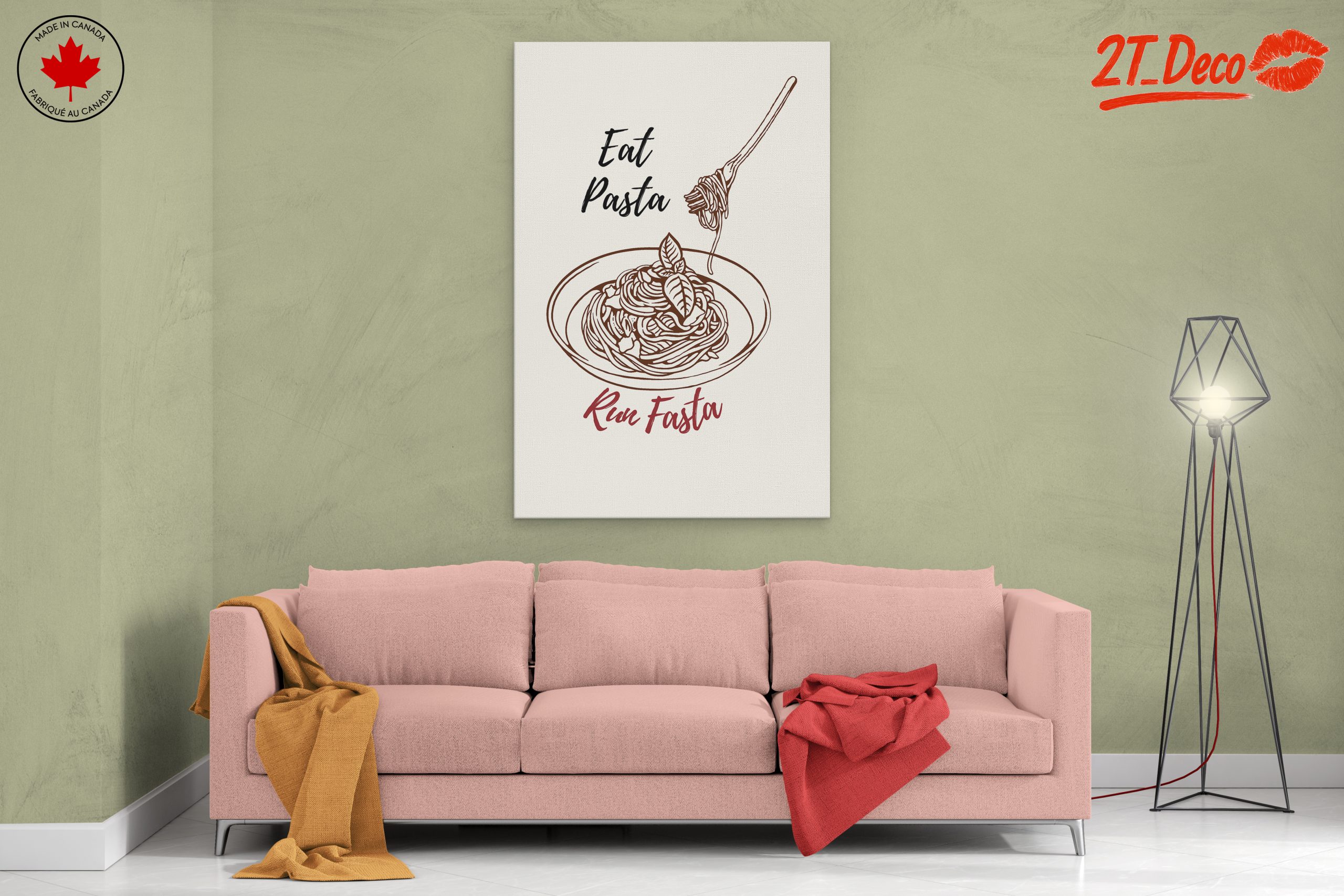 Stylized Pasta Art with Playful Typography - Image 2