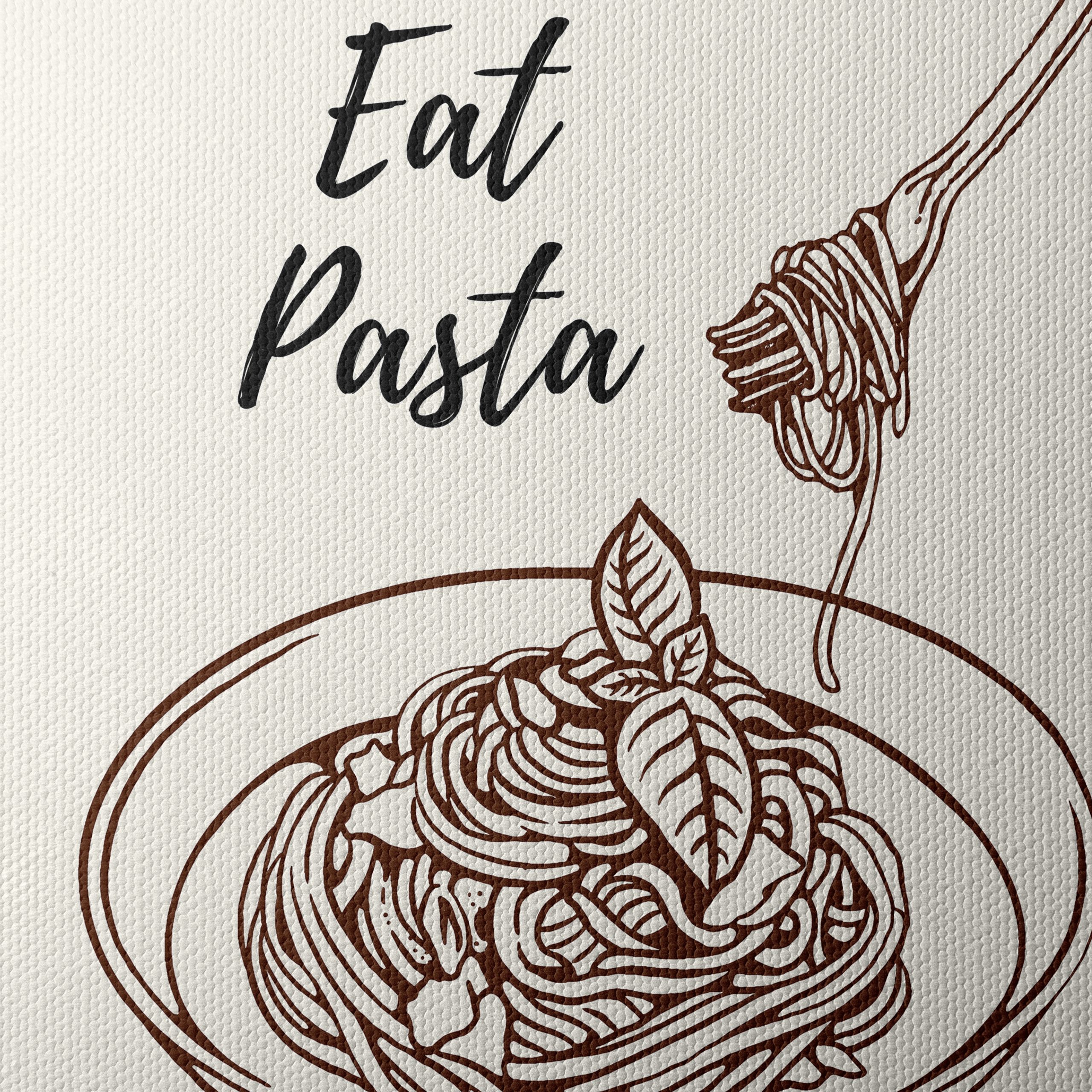 Stylized Pasta Art with Playful Typography - Image 4