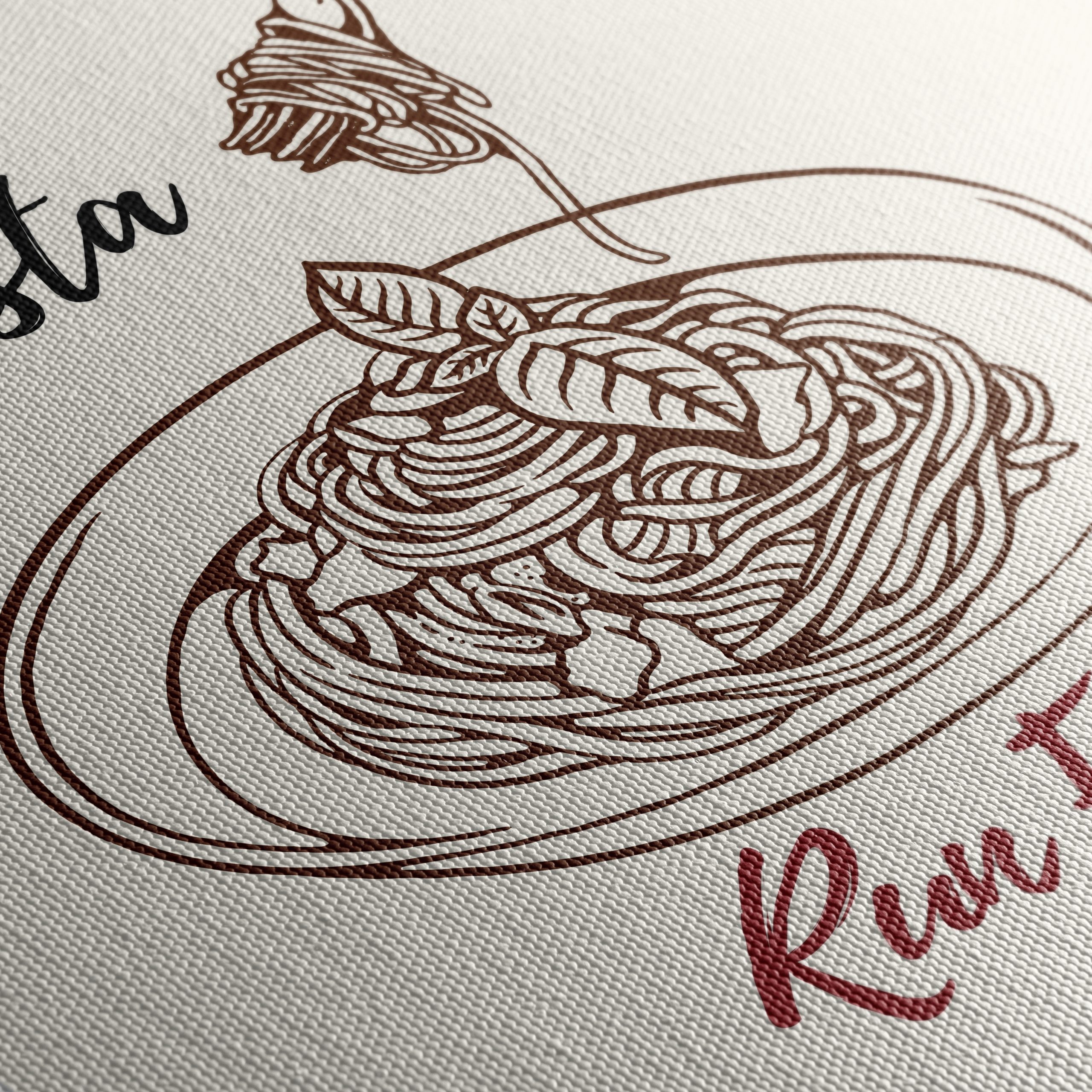 Stylized Pasta Art with Playful Typography - Image 5
